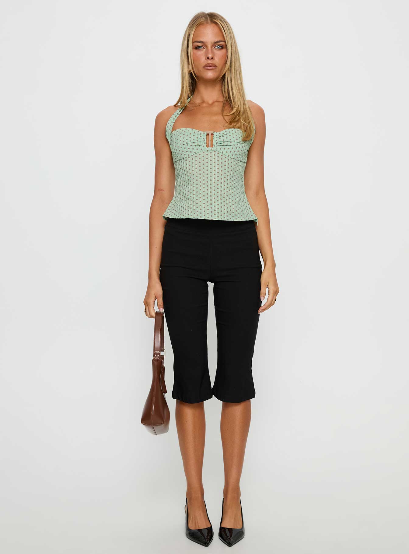 Isabetta Halter Top Green Polka - Image 7