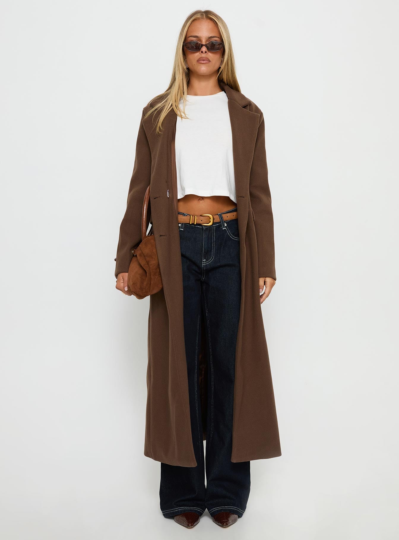 Lovergirl Longline Coat Brown - Image 7