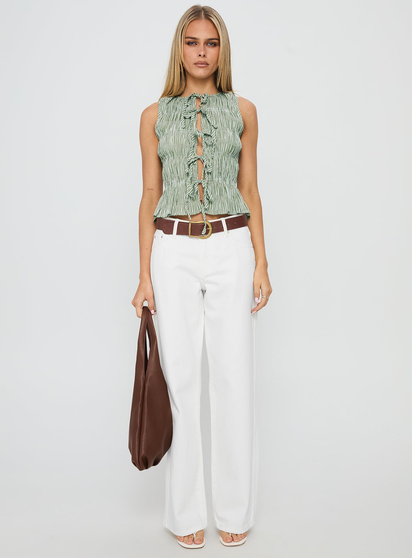 Serenitia Mid Rise Straight Leg Relaxed Jeans White Wash - Image 7