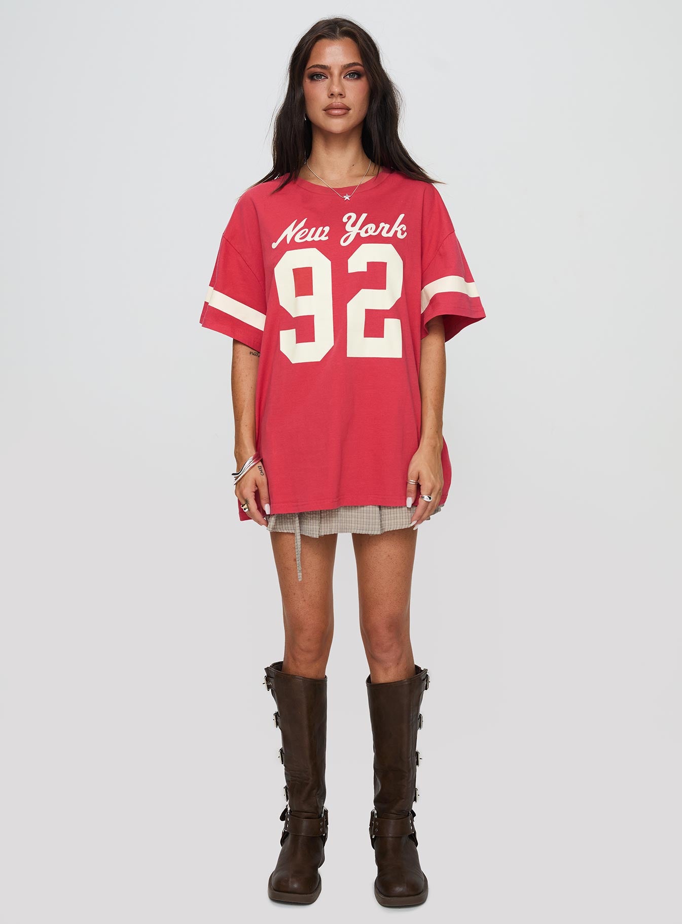 New York 95 Oversized Tee Red - Image 7