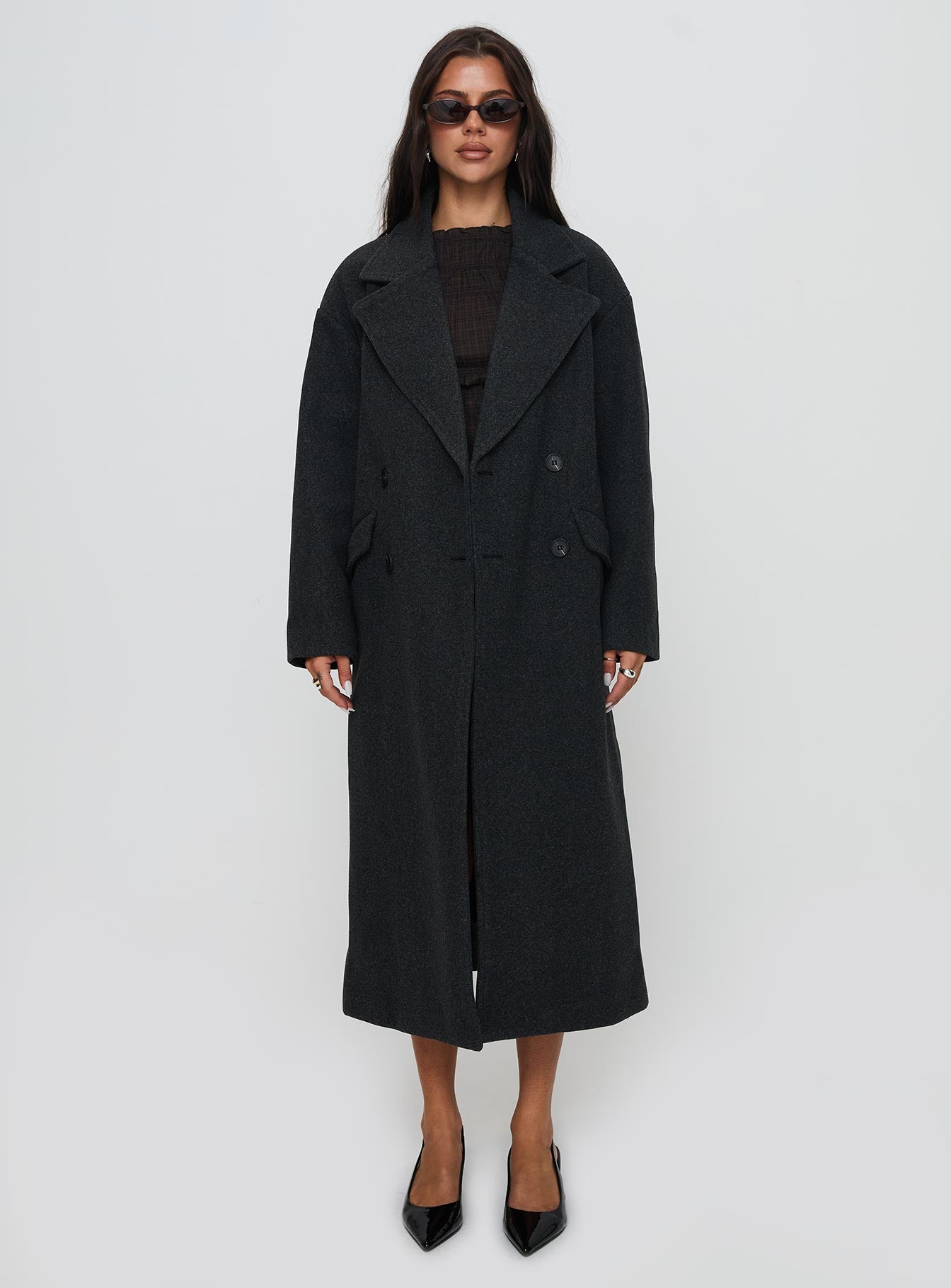 Night Shift Trench Coat Dark Grey - Image 7