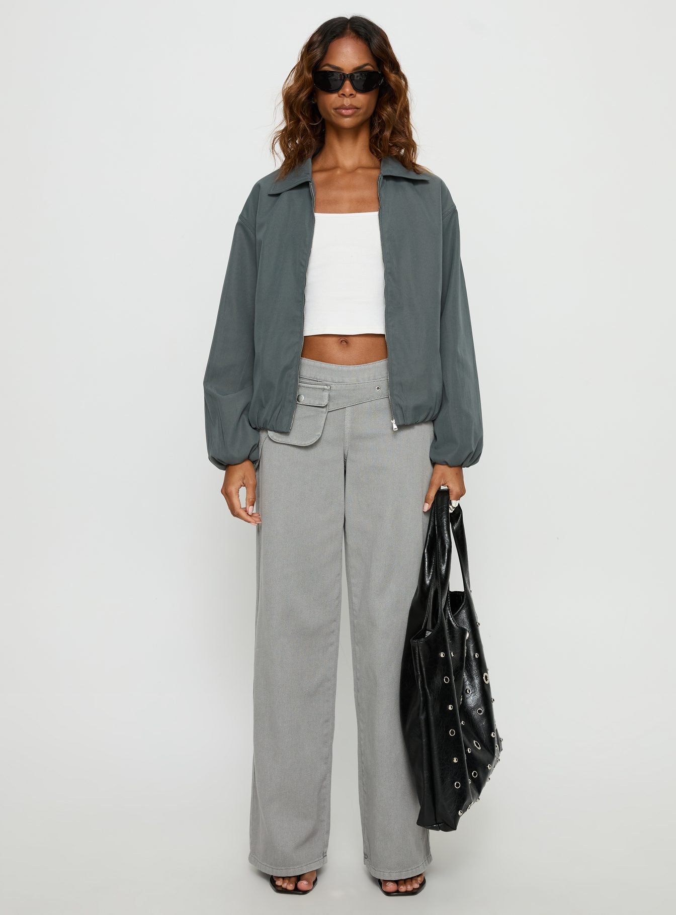 Donetta Collared Jacket Charcoal - Image 6