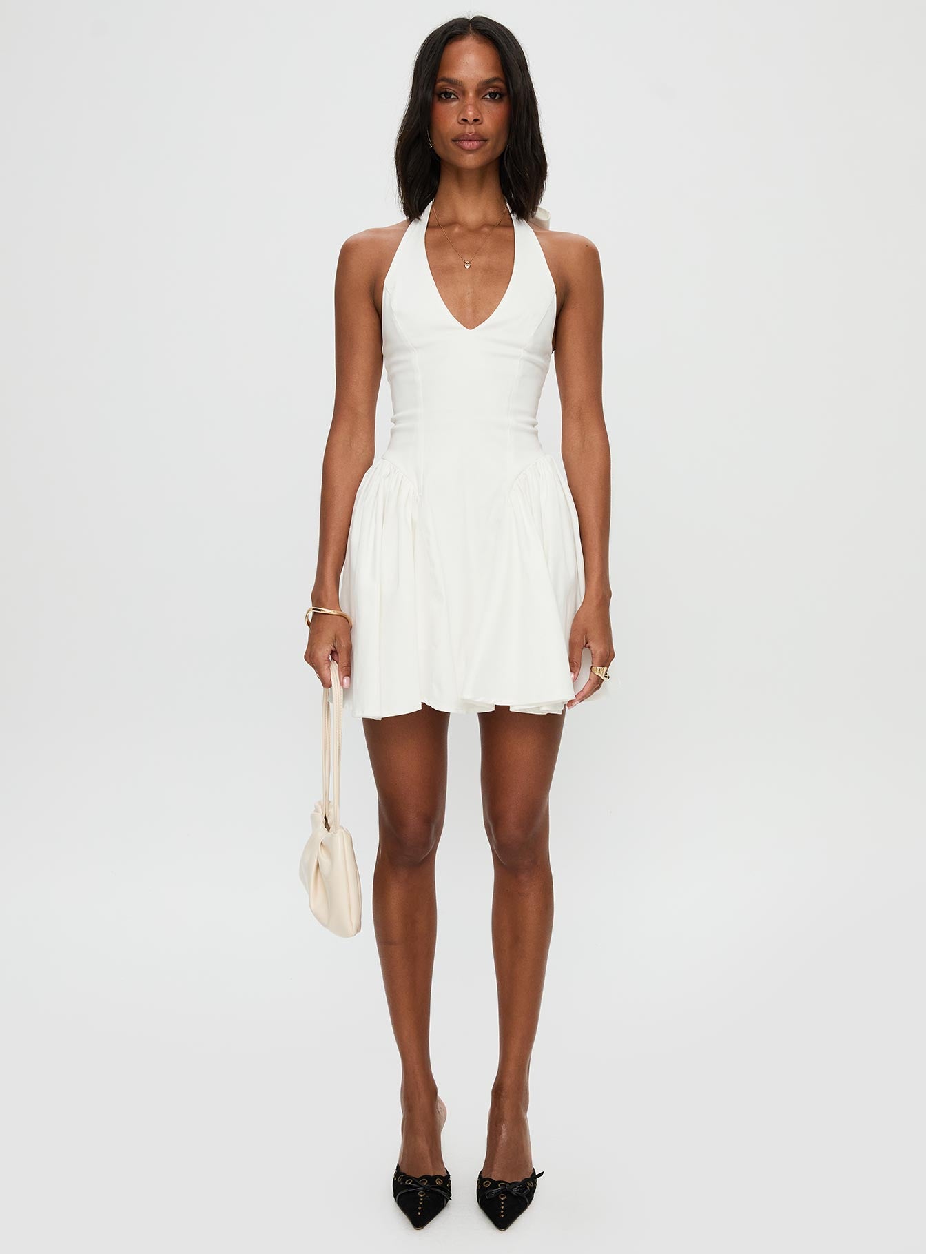 Karisse Halter Mini Dress White - Image 7