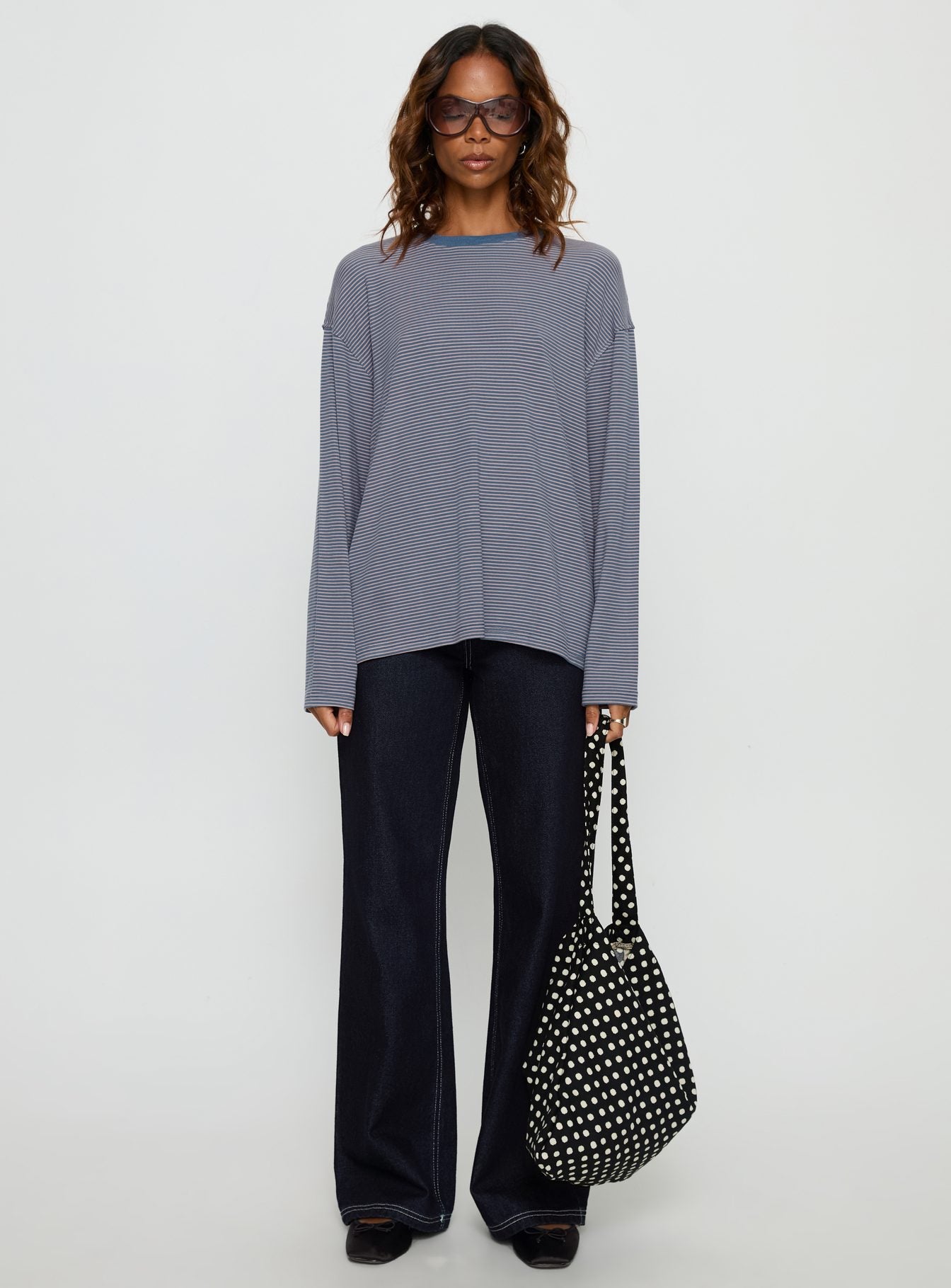 Avriana Long Sleeve Top Blue Stripe - Image 6