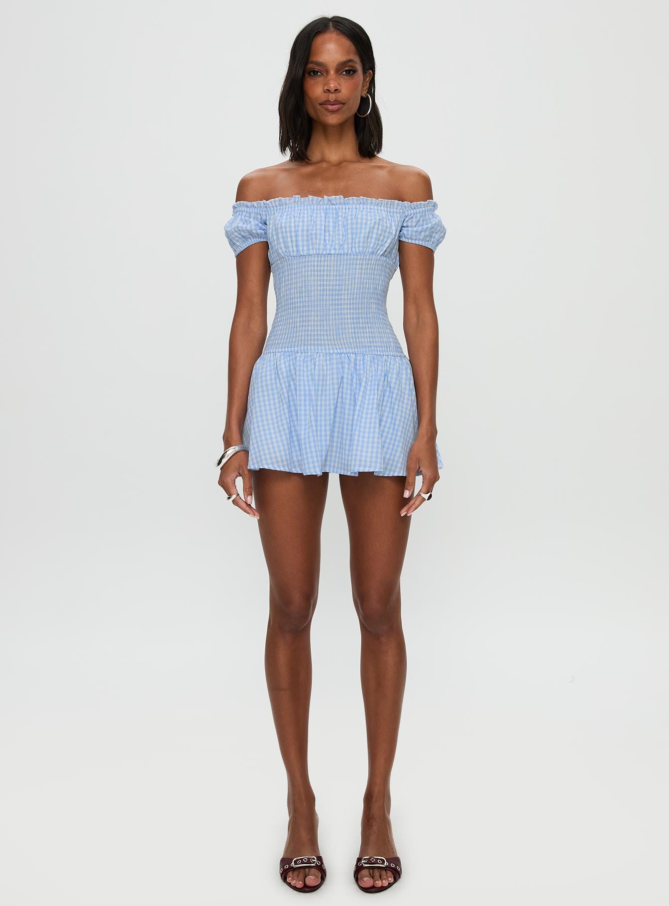 Count My Blessings Playsuit Blue Check - Image 7