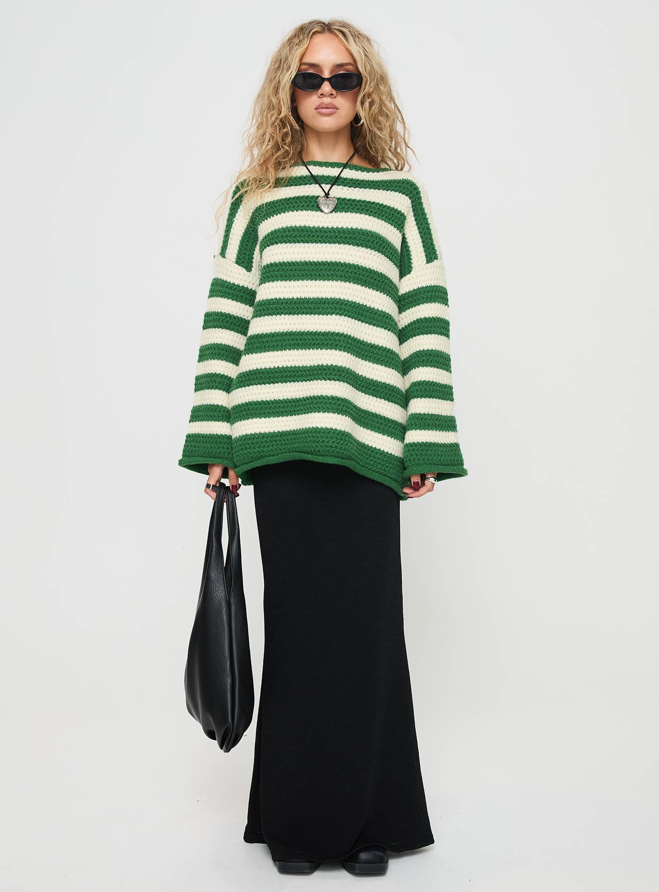 Brando Knit Sweater Green / Cream Stripe - Image 7