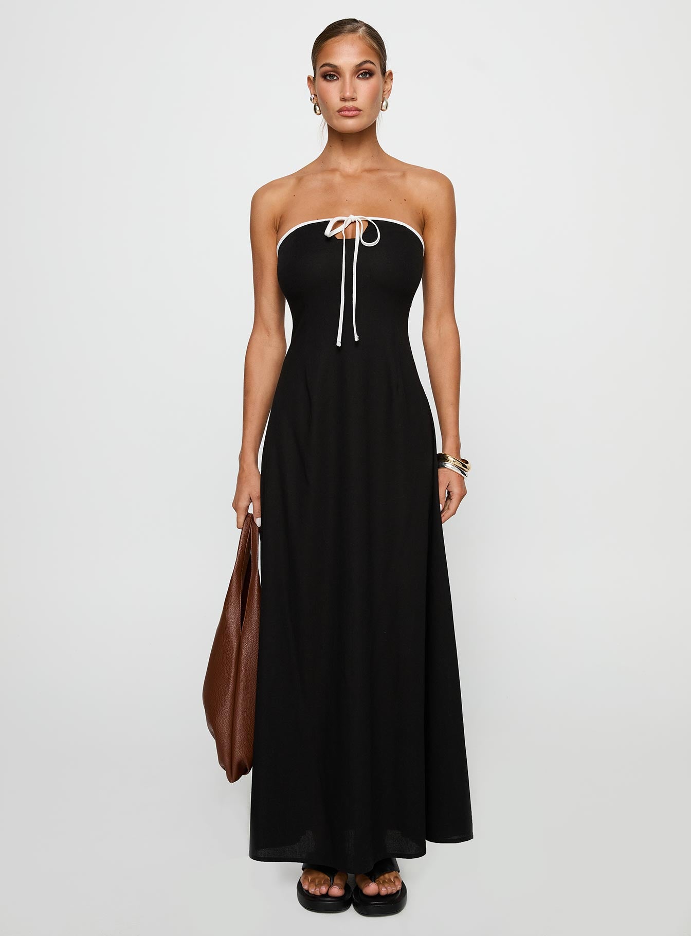 Bijou Strapless Maxi Dress Black - Image 7