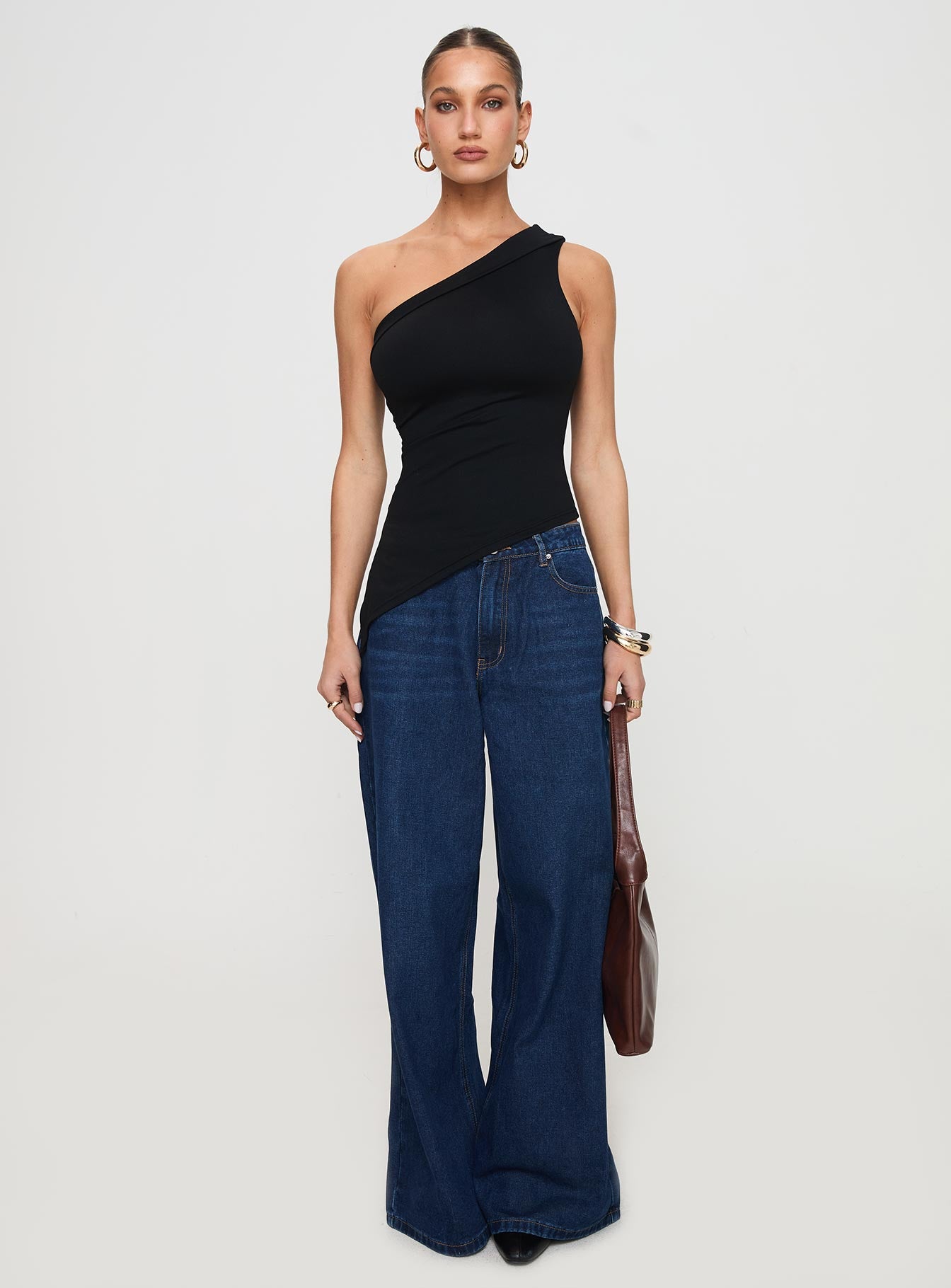 Lunah One Shoulder Top Black - Image 7