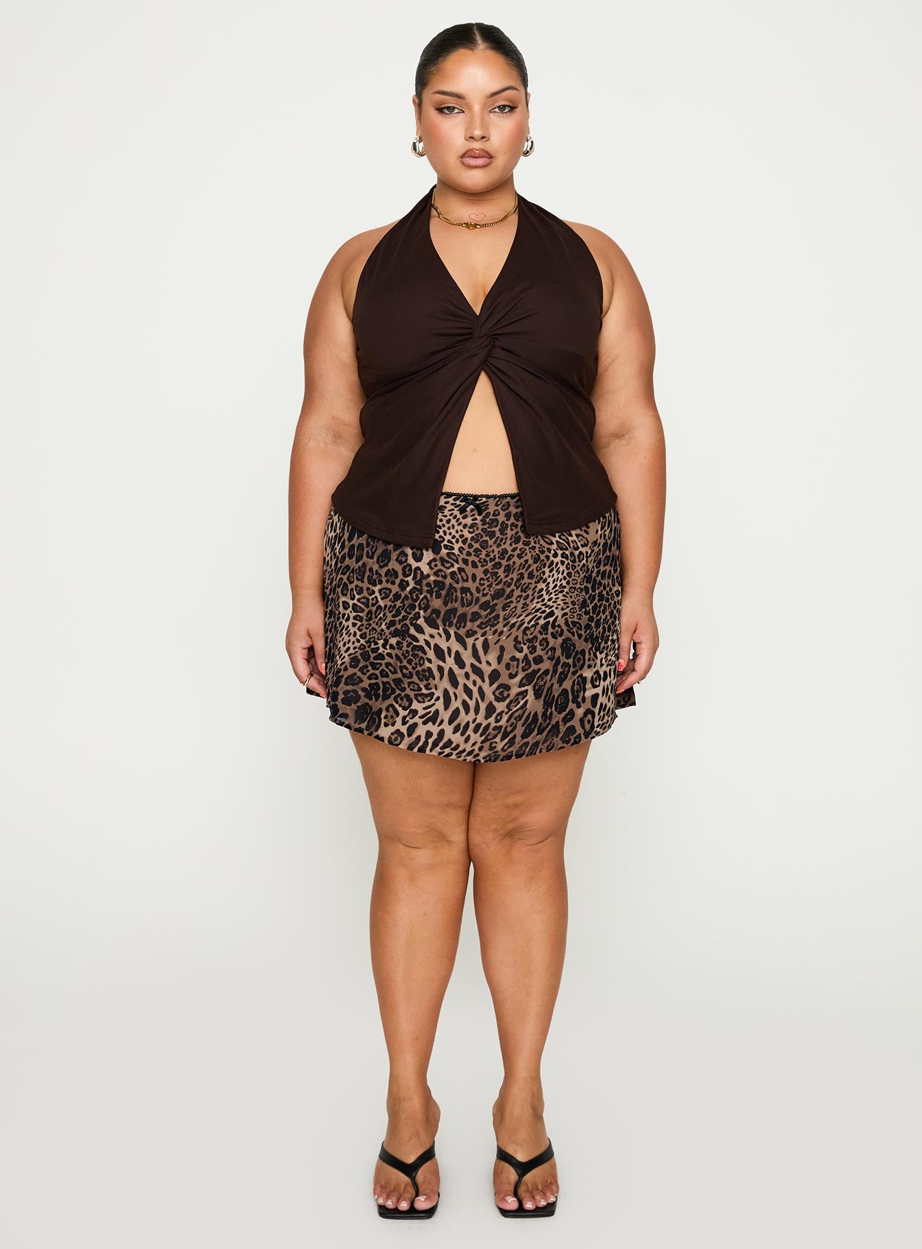 No Hard Feelings Twist Top Brown Curve - Image 7