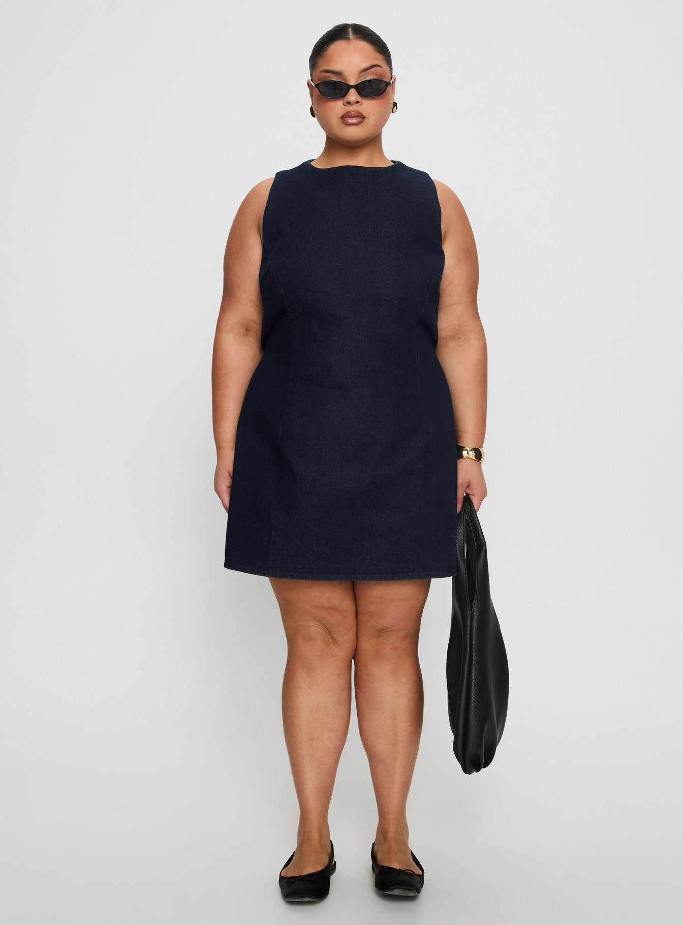 Ainsleigh Shift Denim Playsuit Dark Wash Curve - Image 7