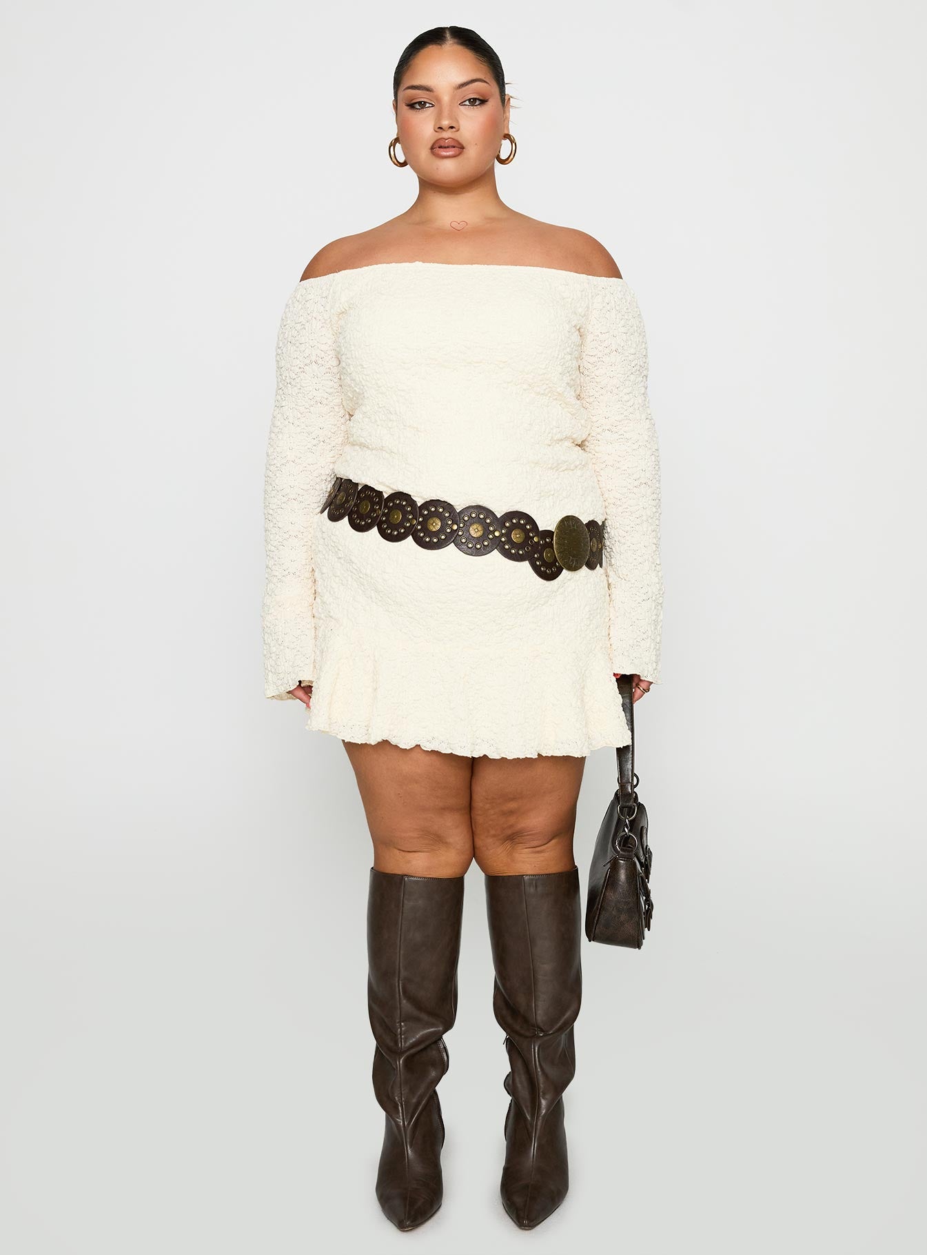 Vancesca Strapless Mini Dress Cream Curve - Image 7