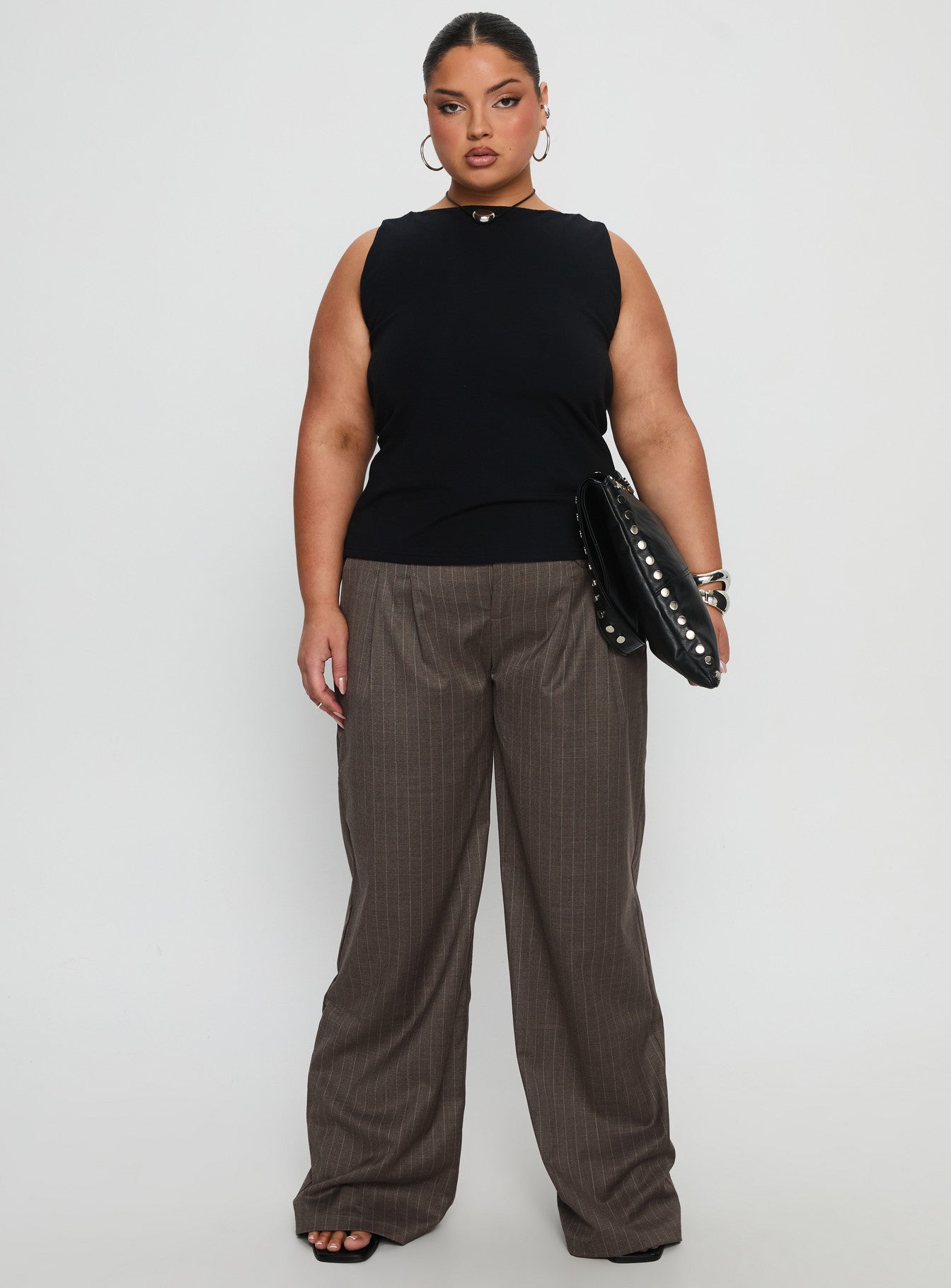 Briellea Thick Waistband Pant Pinstripe Curve - Image 7