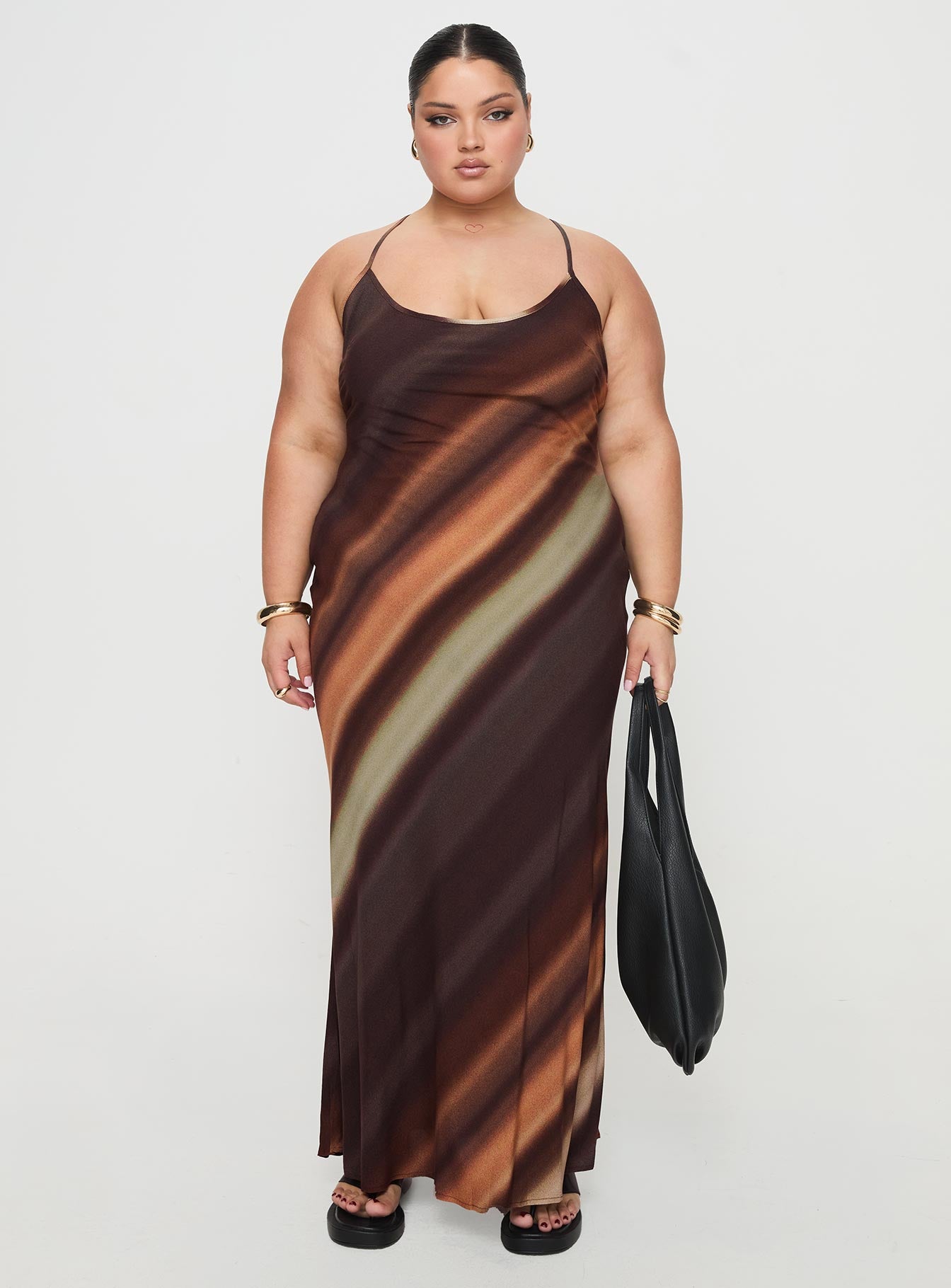 Otillie Maxi Dress Brown Multi Curve - Image 7