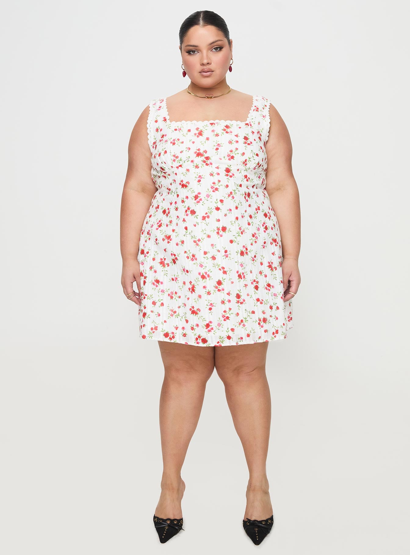 Dasha Mini Dress White Floral Curve - Image 7