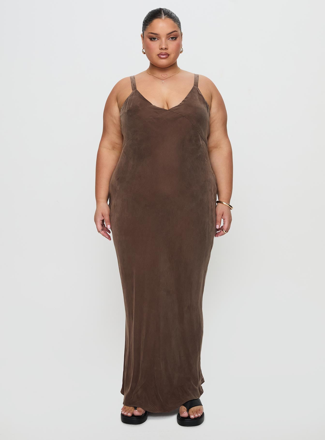 Laurette Maxi Dress Brown Curve - Image 7