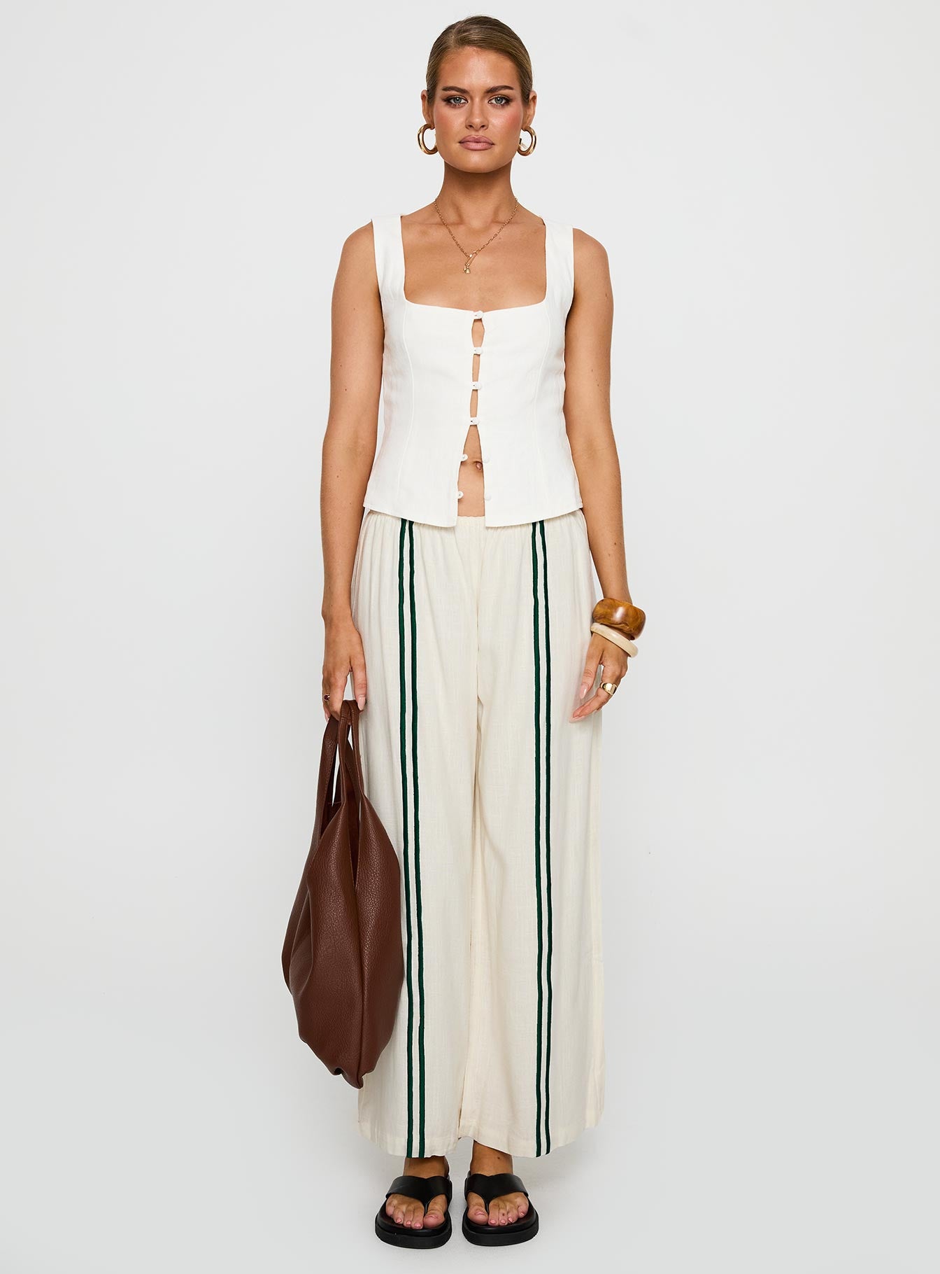 Telling Lies Pants White / Green - Image 7