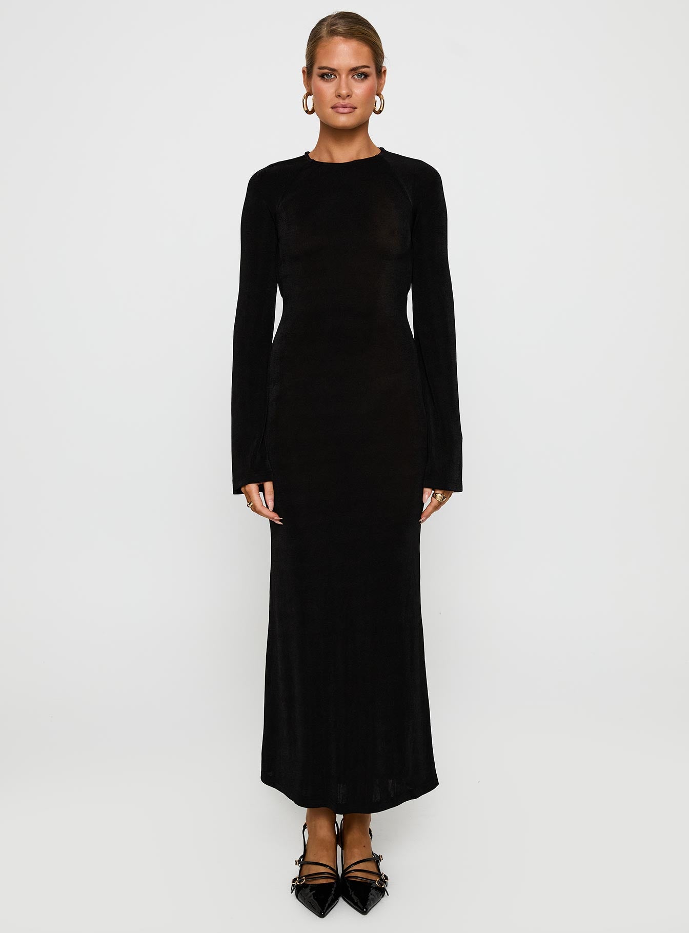 Amersham Long Sleeve Maxi Dress Black - Image 11