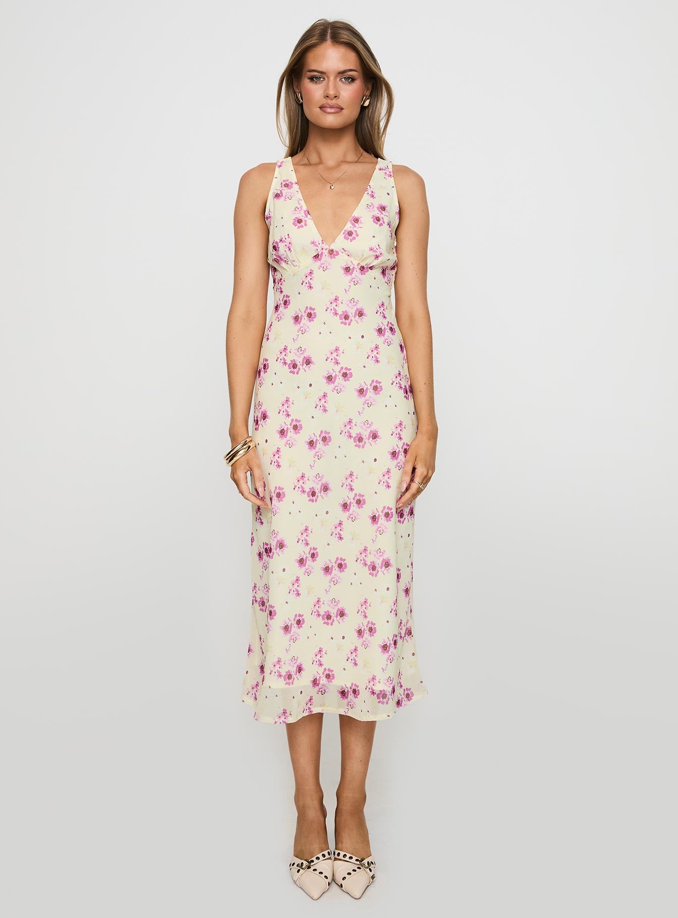 Nellie Midi Dress Yellow Floral - Image 7
