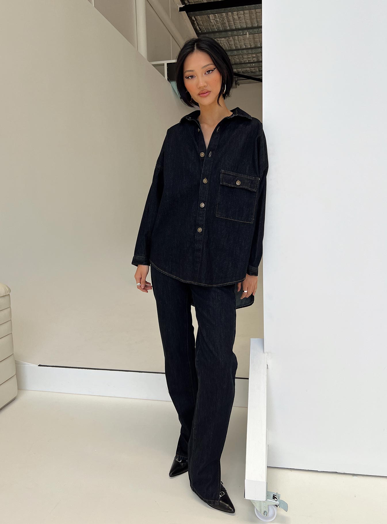 Nyc Boyfriend Shirt Dark Denim - Image 7