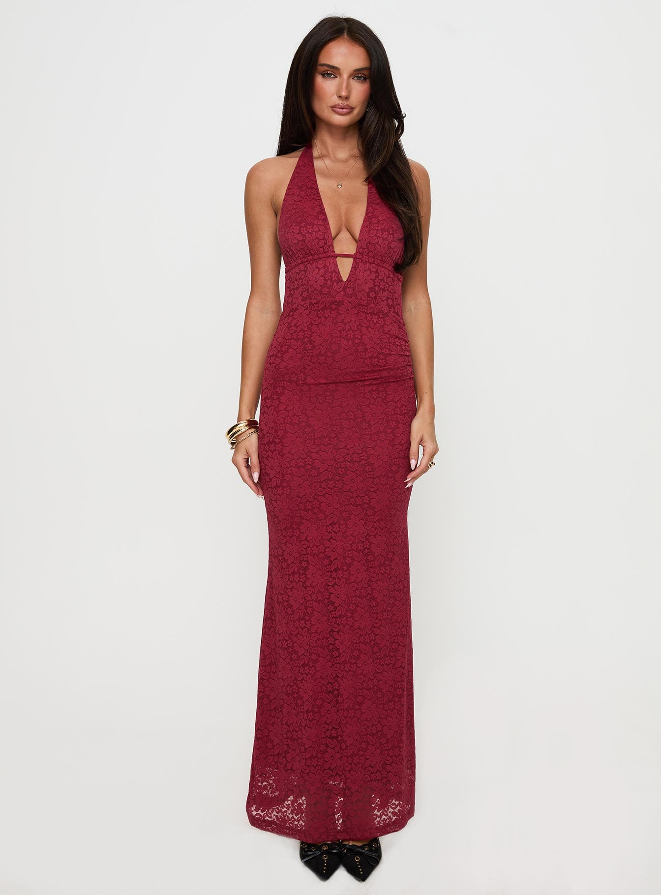 Karmyn Plunge Maxi Dress Red - Image 6
