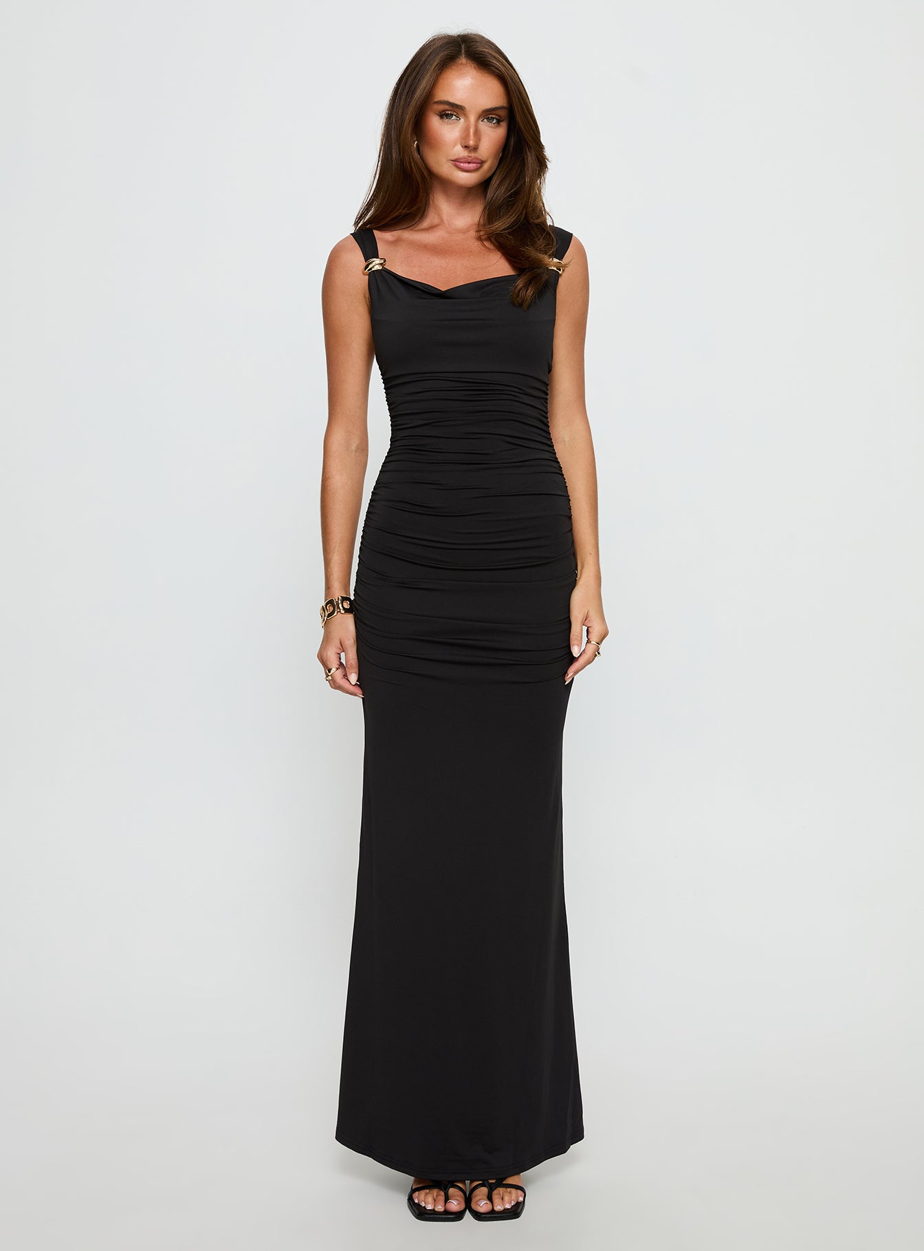 Yakira Halter Cut Out Maxi Dress Black - Image 7