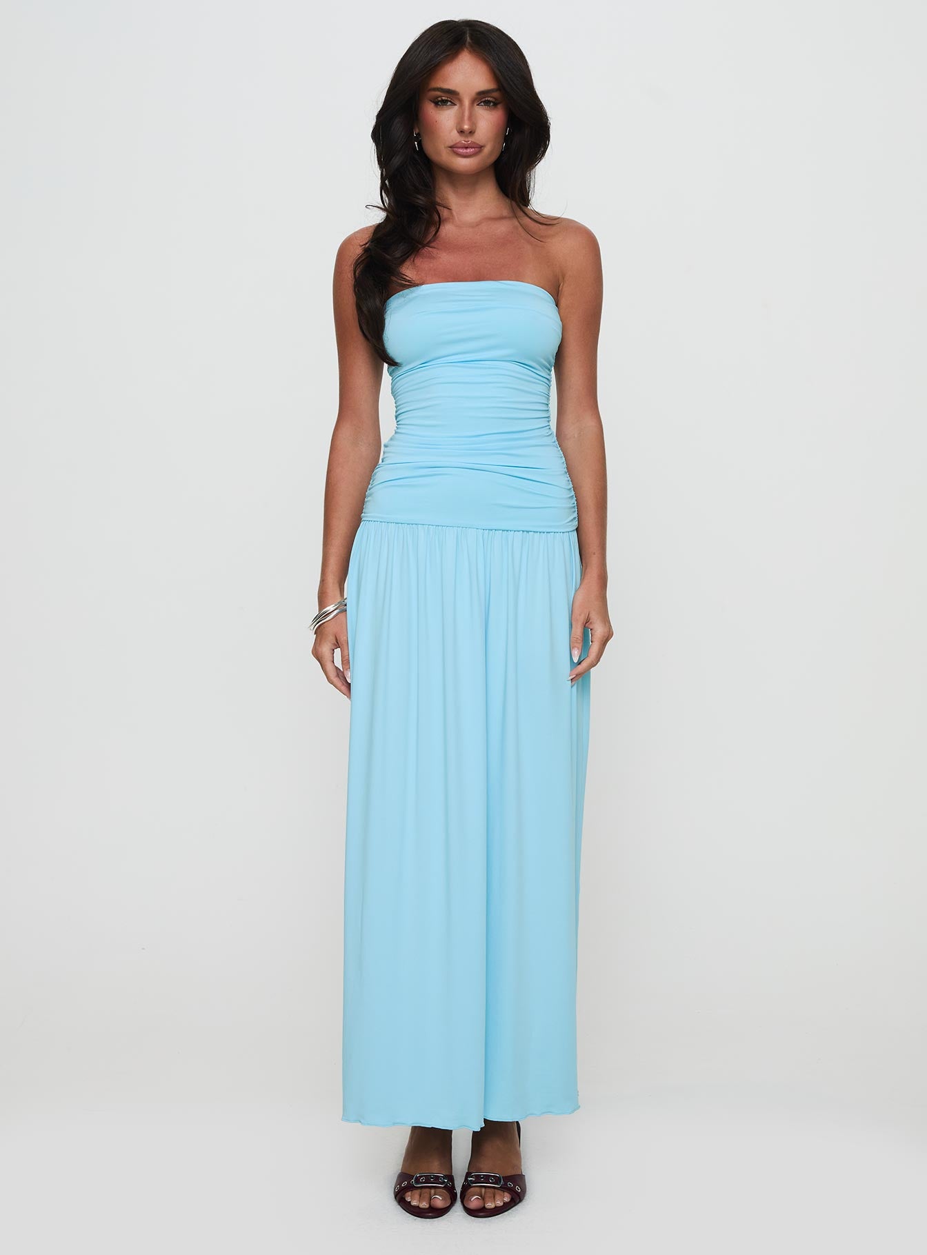 Glorie Strapless Maxi Dress Light Blue - Image 7