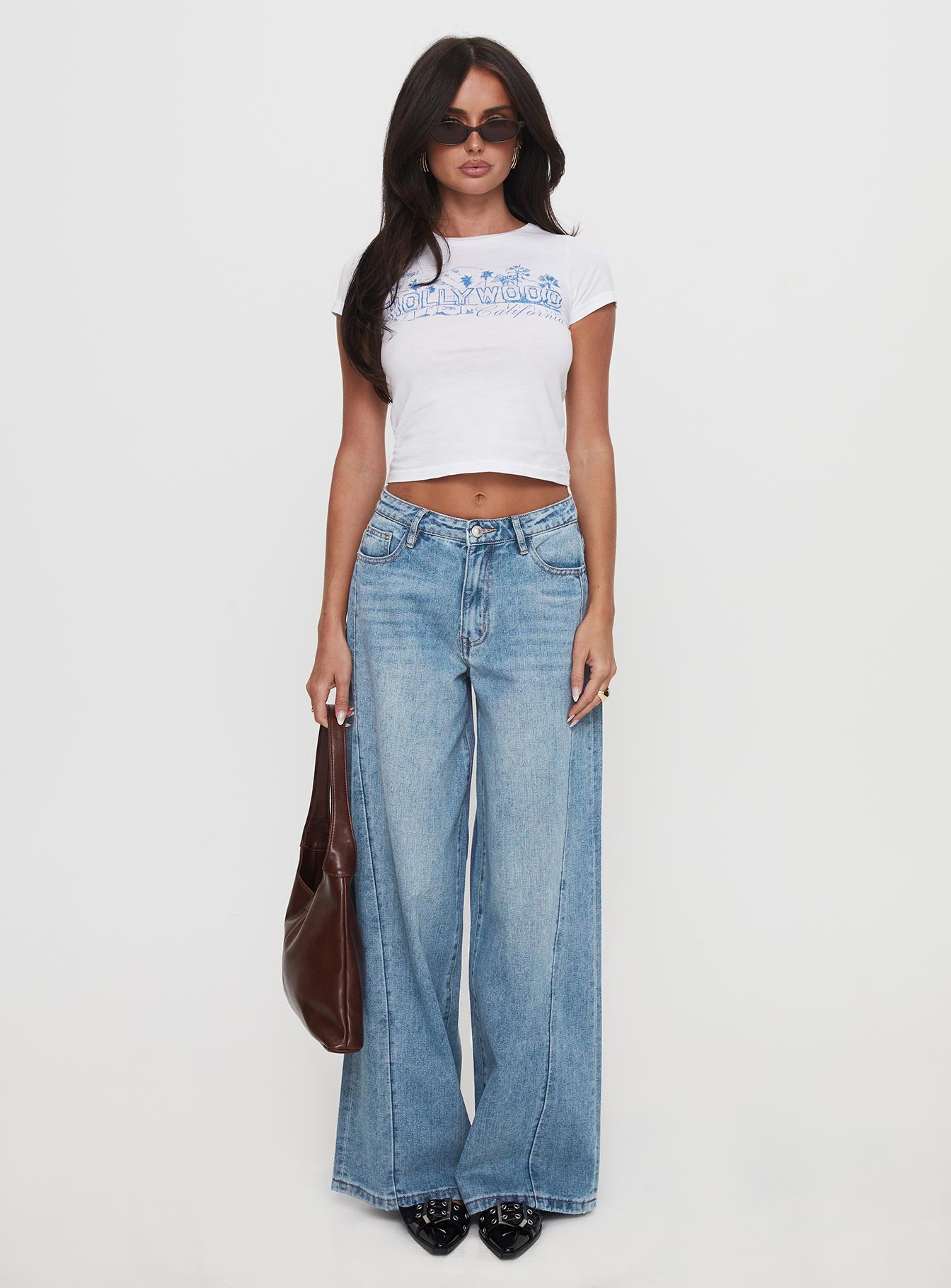 Ringer Low Rise Wide Leg Jeans Blue - Image 7