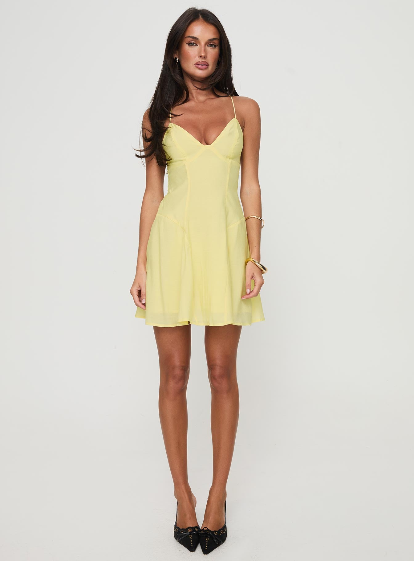 Webbs Mini Dress Yellow - Image 7