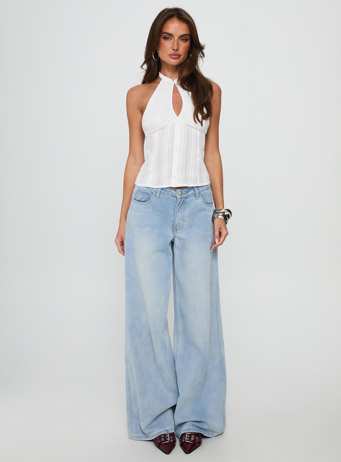 Call You Up Keyhole Backless Top White - Image 7