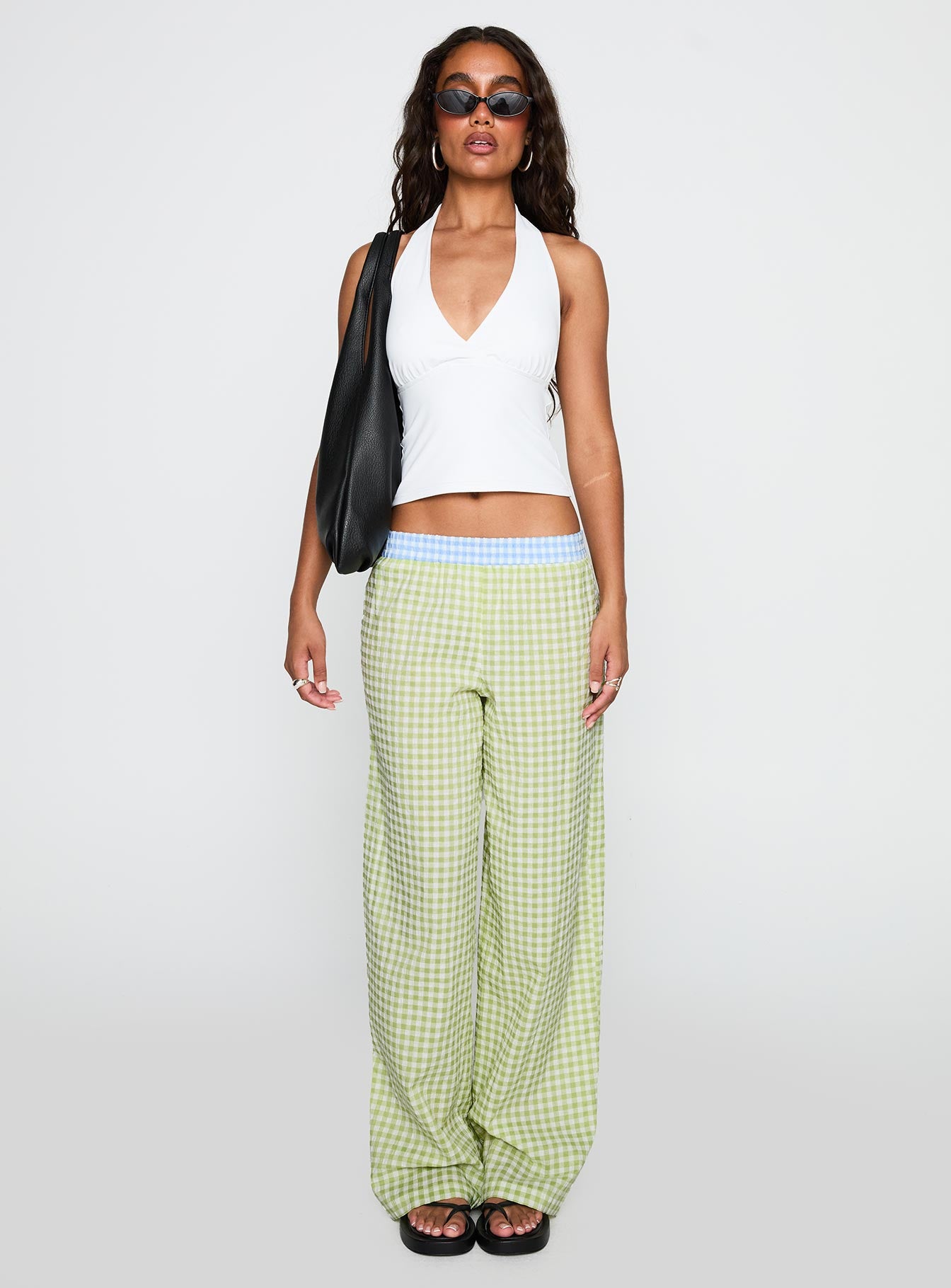 Neevie Wide Leg Pants Green - Image 6