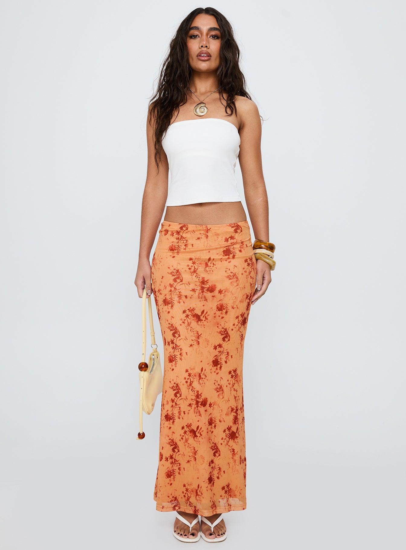 Shepherd Maxi Skirt Orange Multi - Image 6