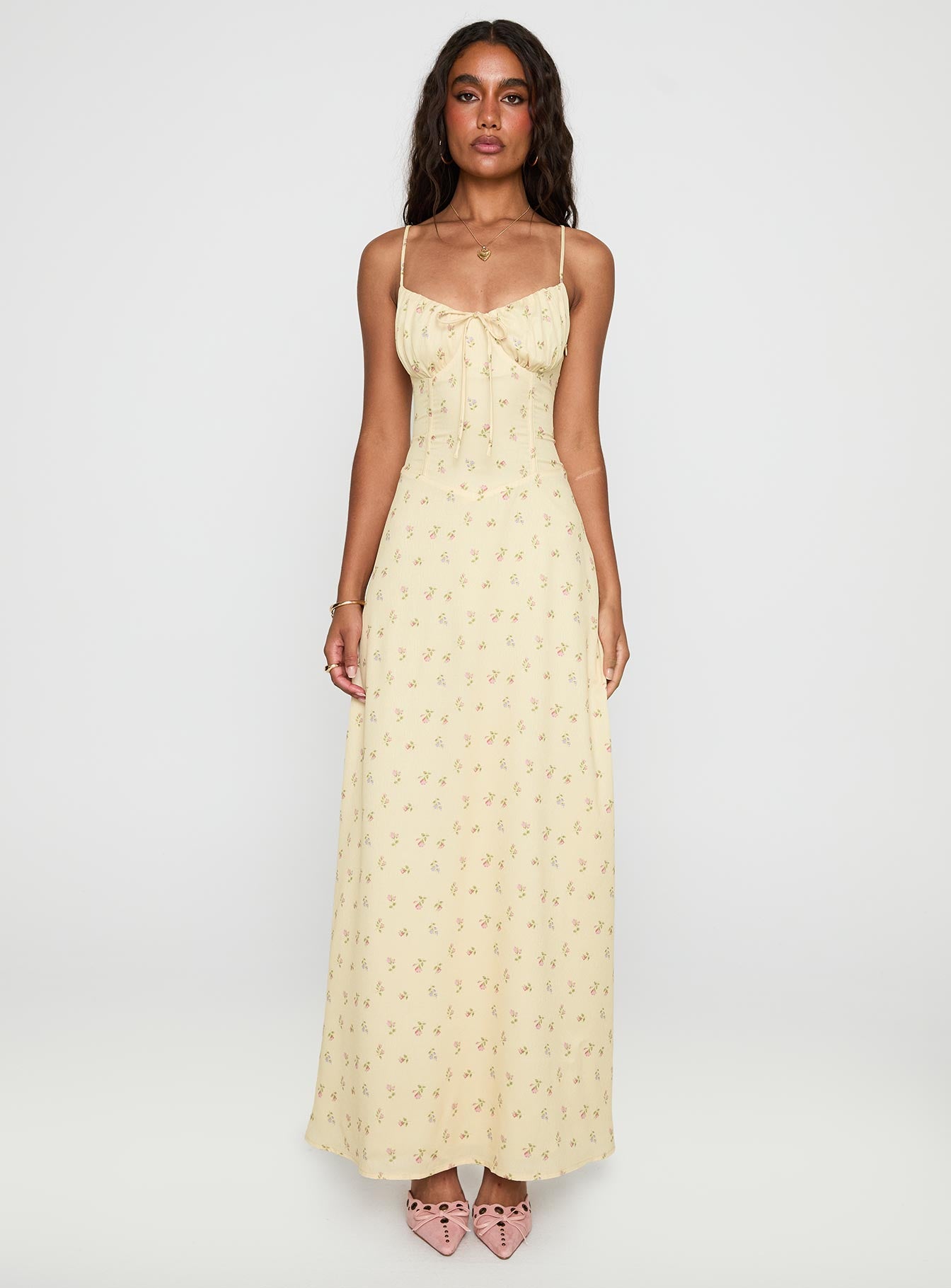 Members Only Maxi Dress Yellow Floral - Image 6