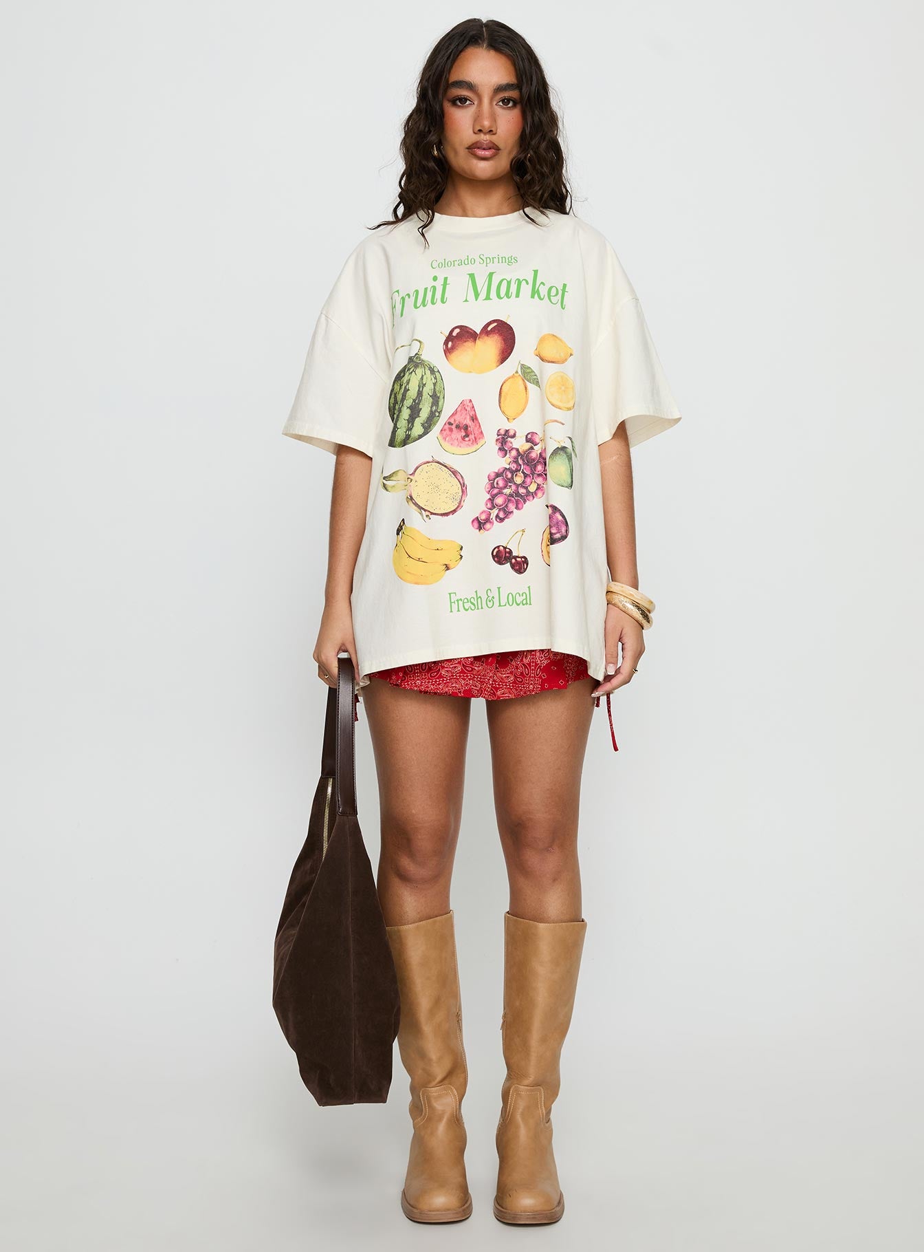 Colorado Springs Market Oversized Graphic Tee Cream - Image 6