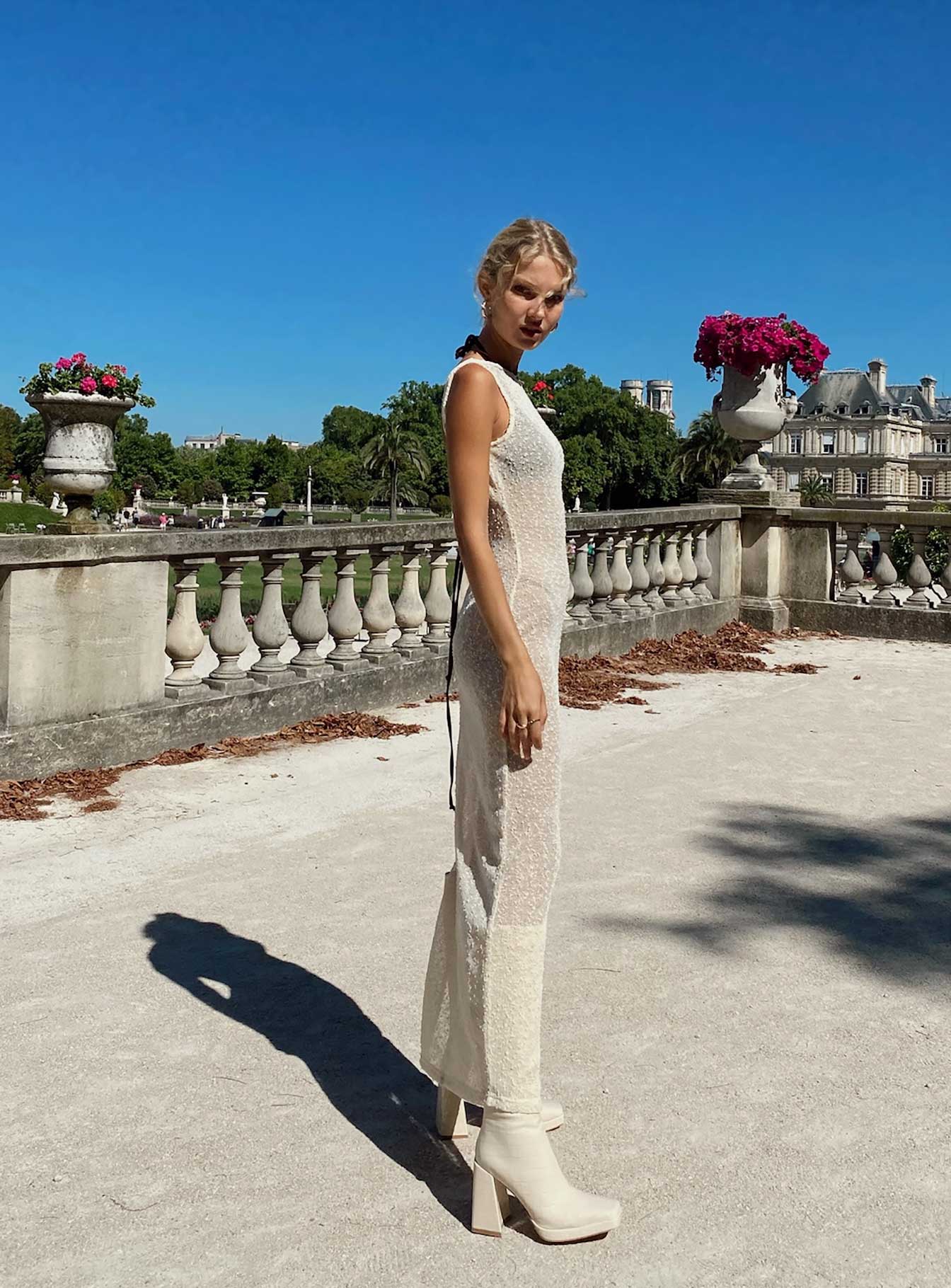 Performer Knit Maxi Dress Cream - Image 12