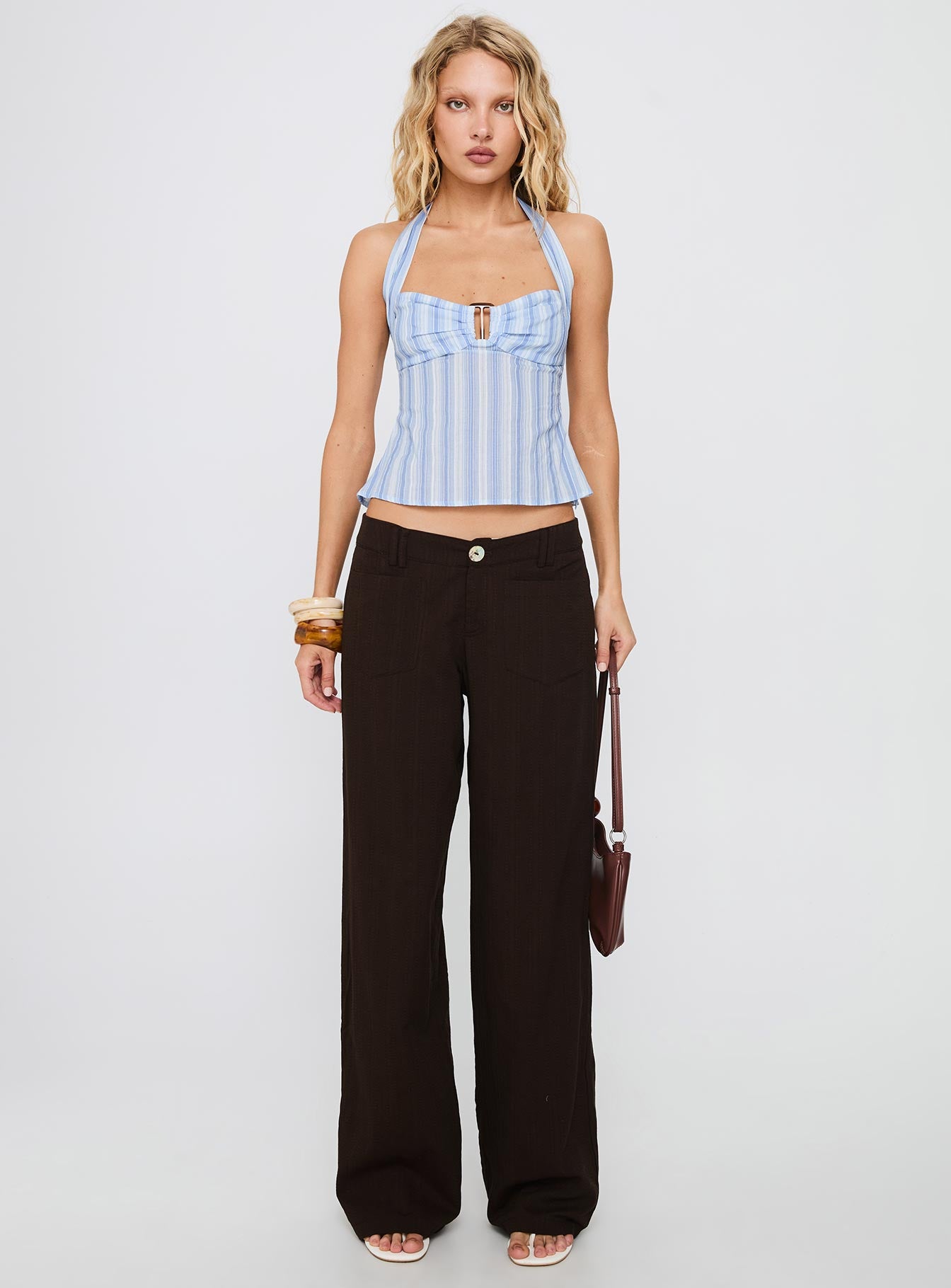 Isabetta Halter Top Blue Stripe - Image 7