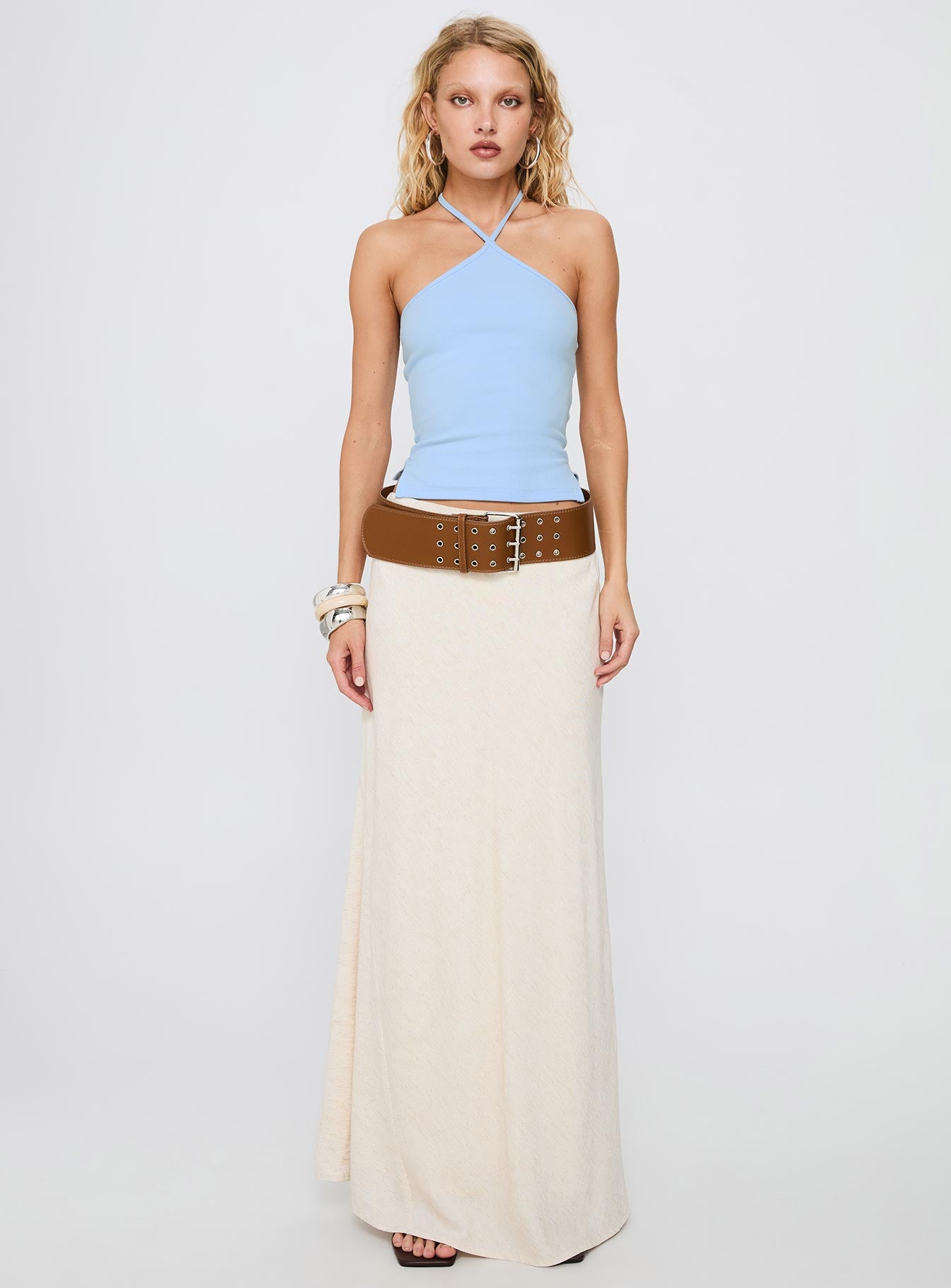 Baseline Halter Rib Top Light Blue - Image 7