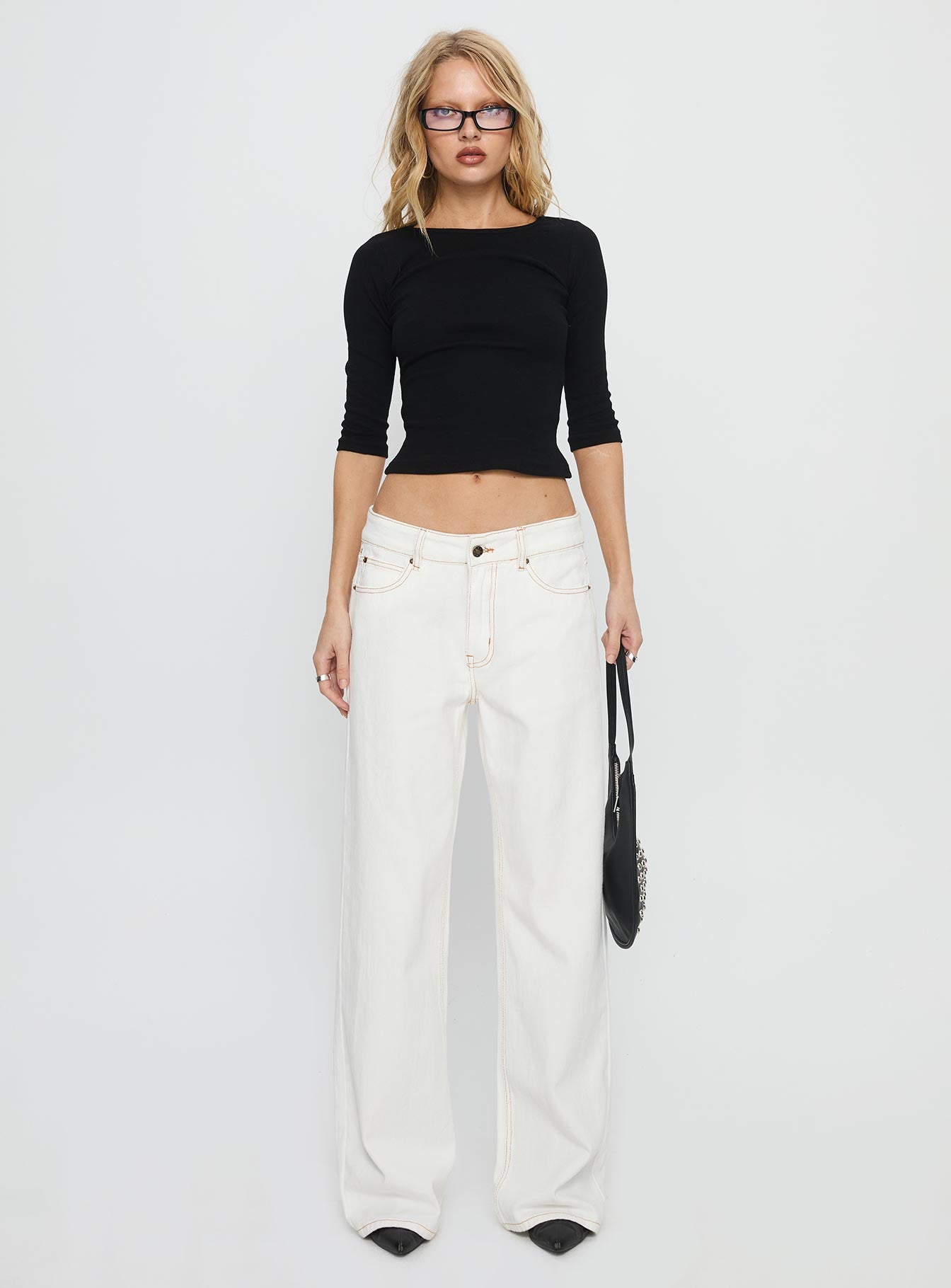 Top Model Low Rise Straight Leg Jeans Porcelain - Image 7