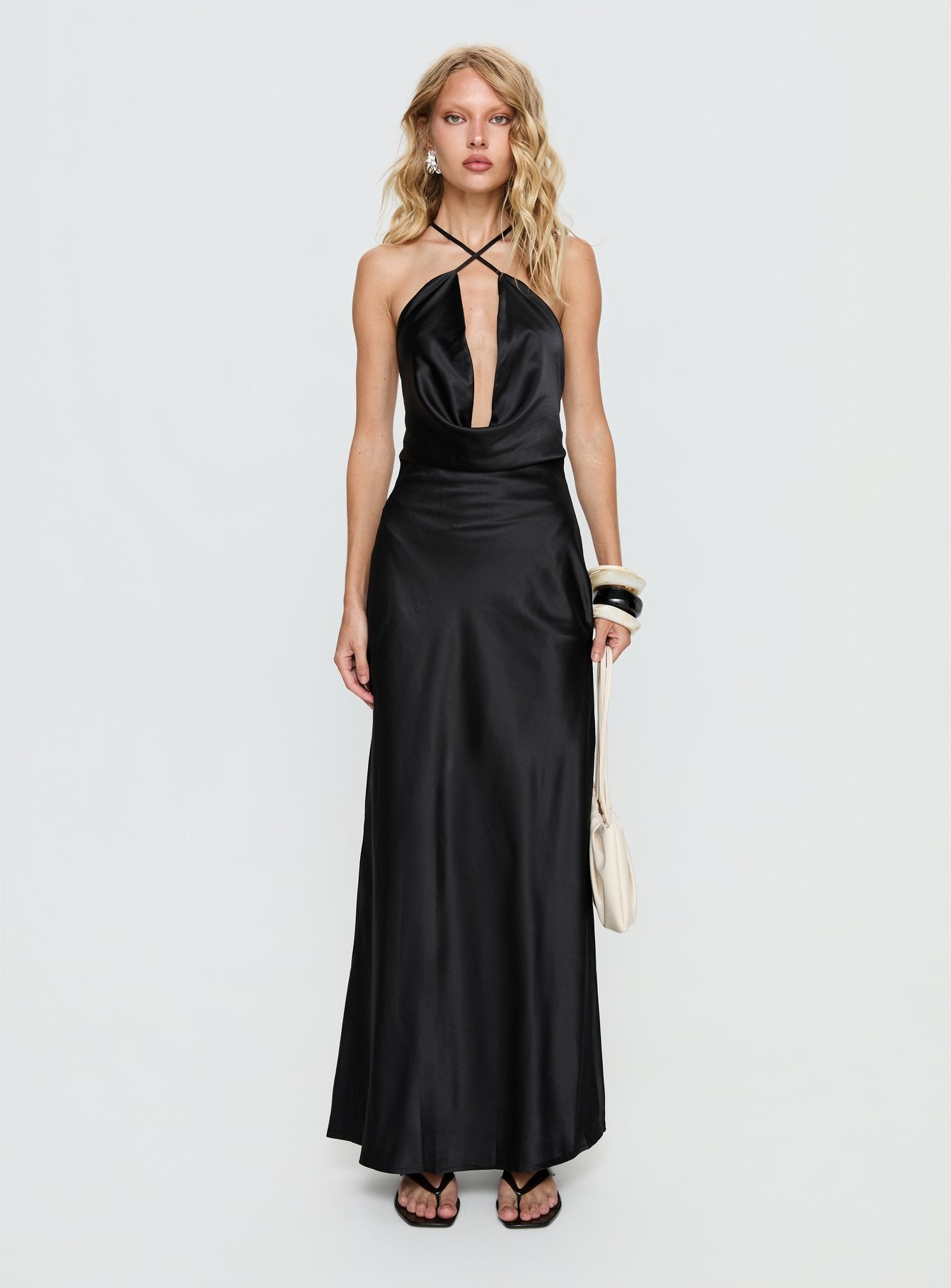 Paradox Cowl Maxi Dress Black - Image 6