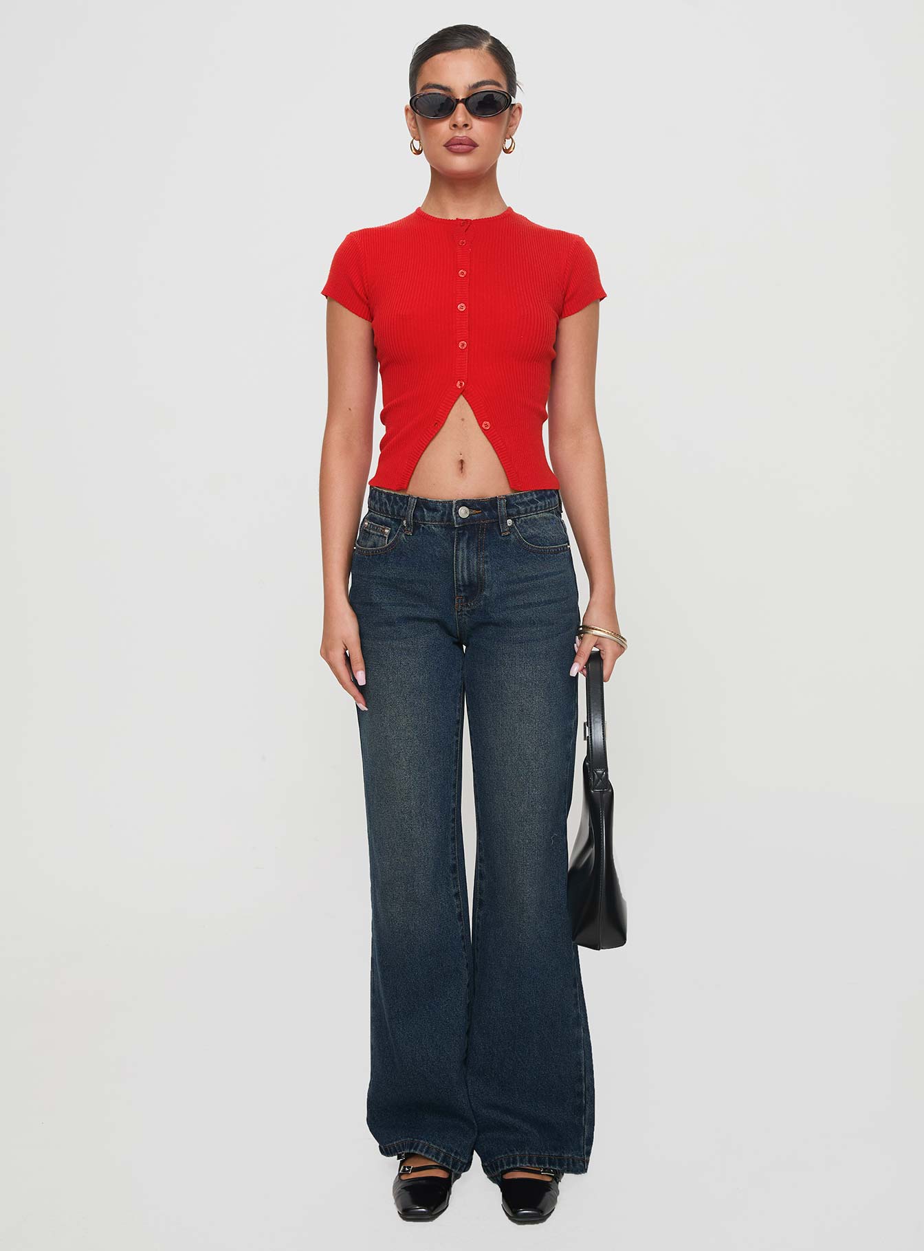 Cybele Mid Rise Straight Leg Jeans Dark Denim - Image 7