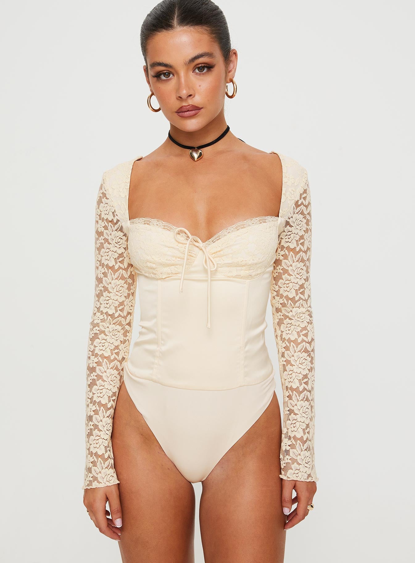 Markwell Long Sleeve Bodysuit Cream - Image 7