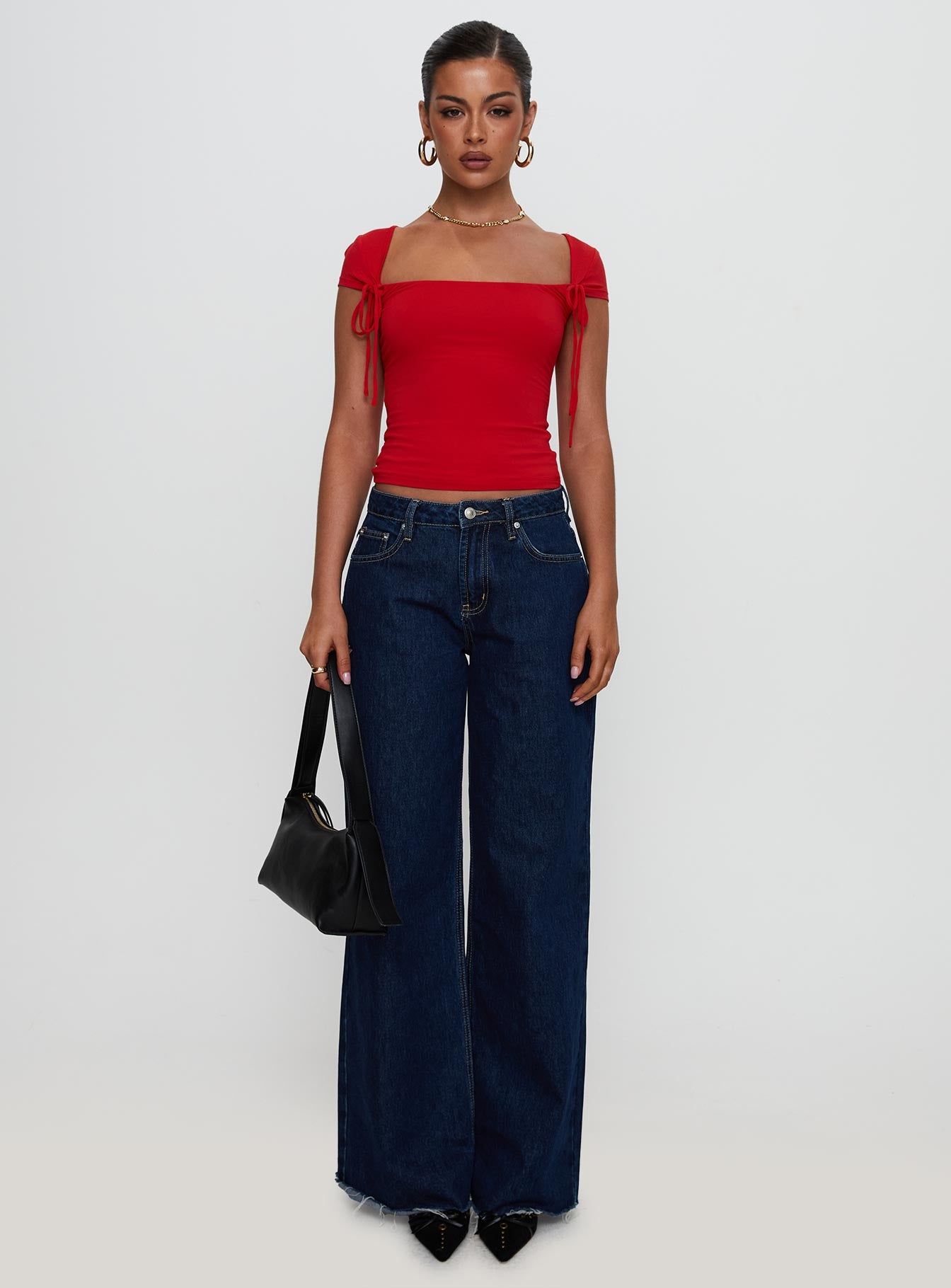 Daena Tie Detail Top Red - Image 6