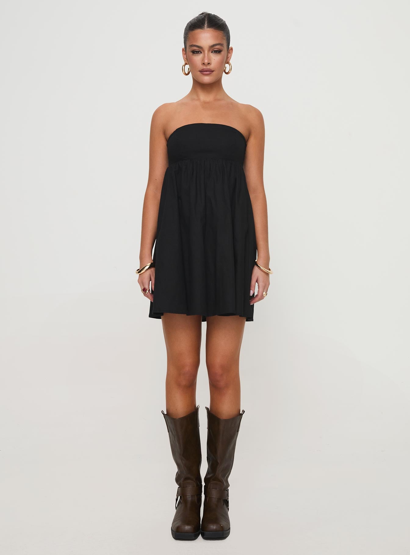 Osment Strapless Mini Dress Black - Image 7
