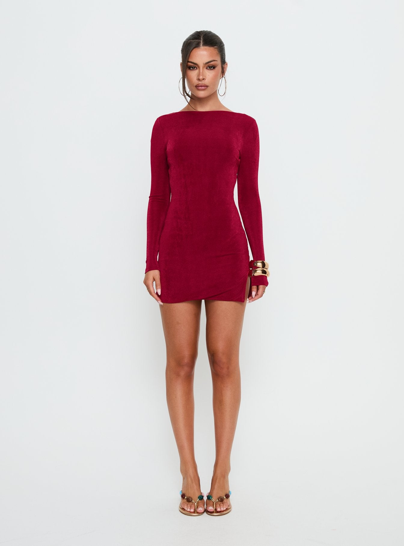 Corynn Long Sleeve Mini Dress Plum - Image 6