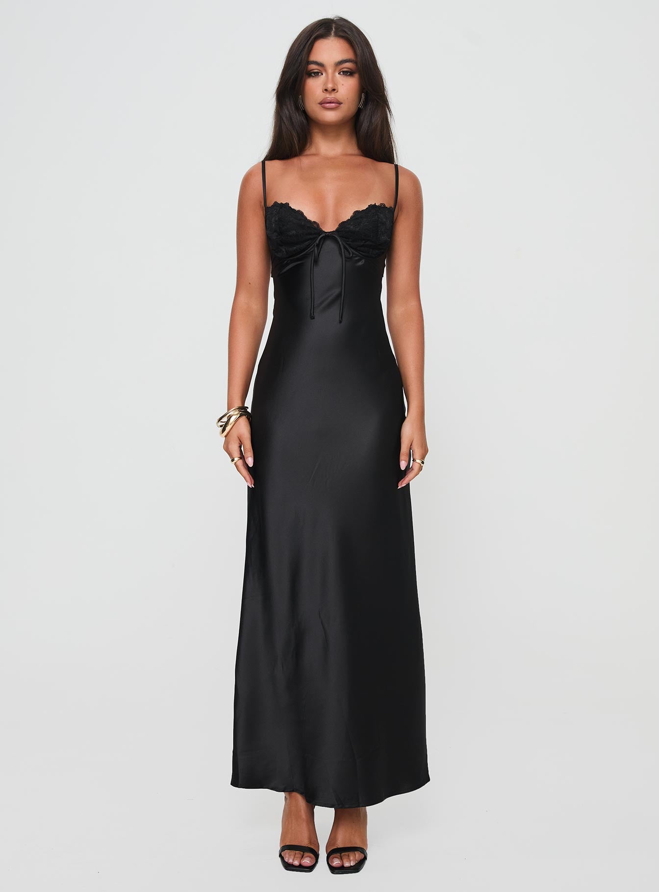 Fadyen Bias Cut Maxi Dress Black Petite - Image 2