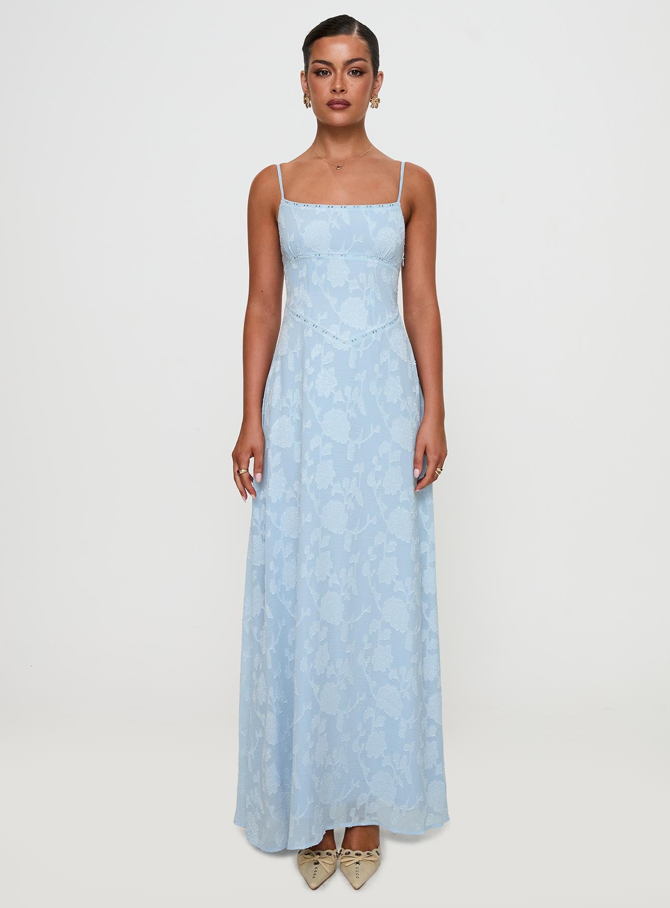 South Of France Maxi Dress Blue Petite - Image 7