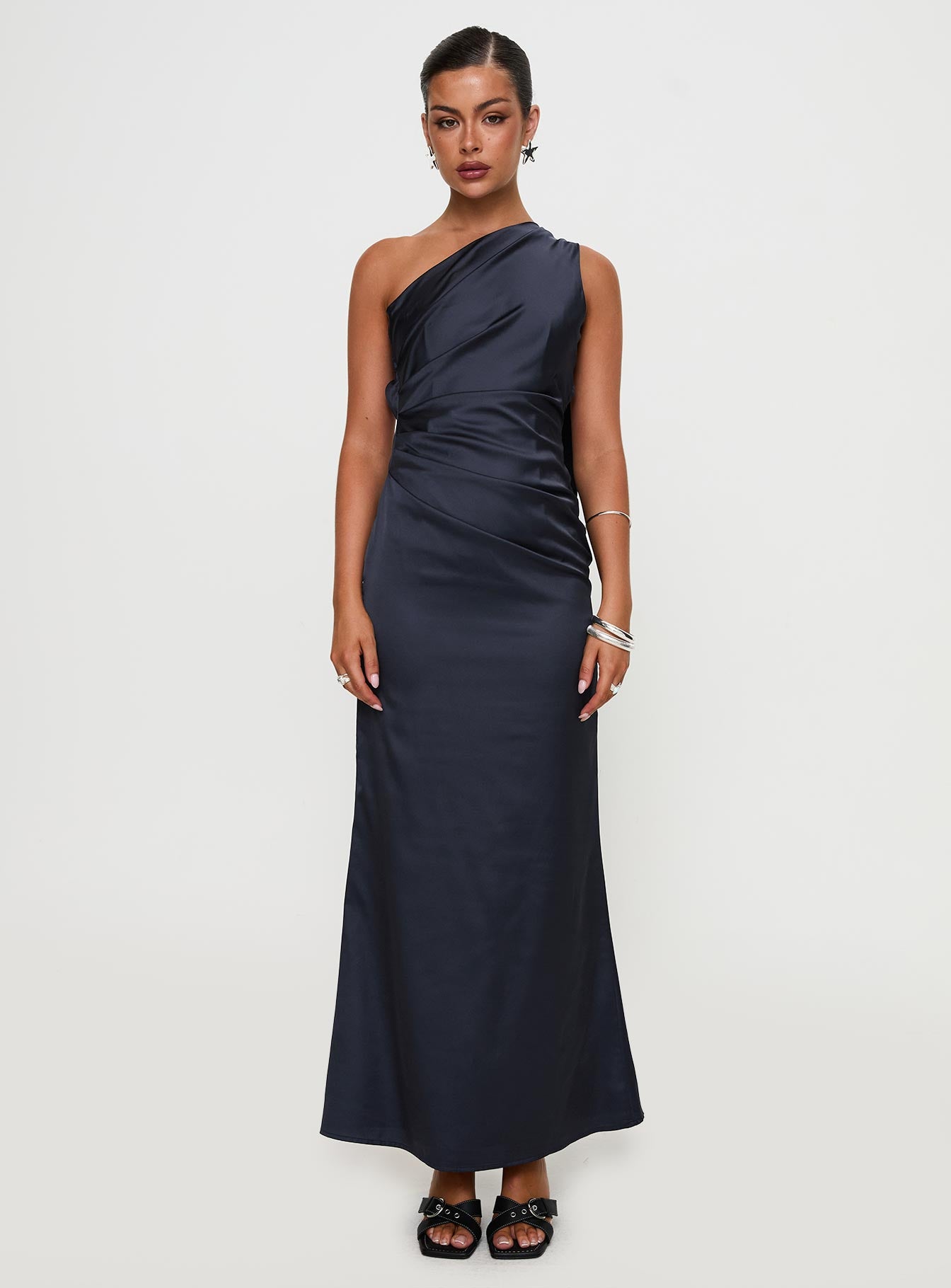 Dulcia One Shoulder Maxi Dress Blue - Image 7