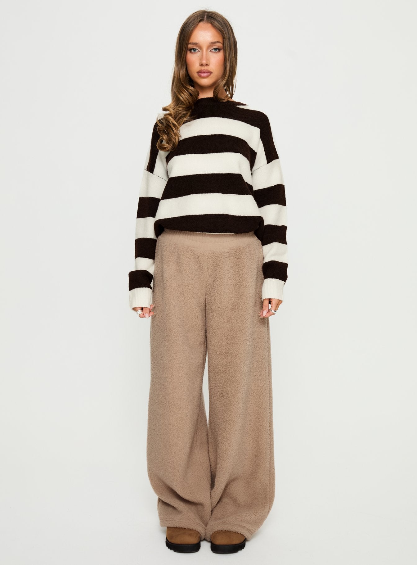 Siberia Fleece Track Pant Light Brown - Image 6