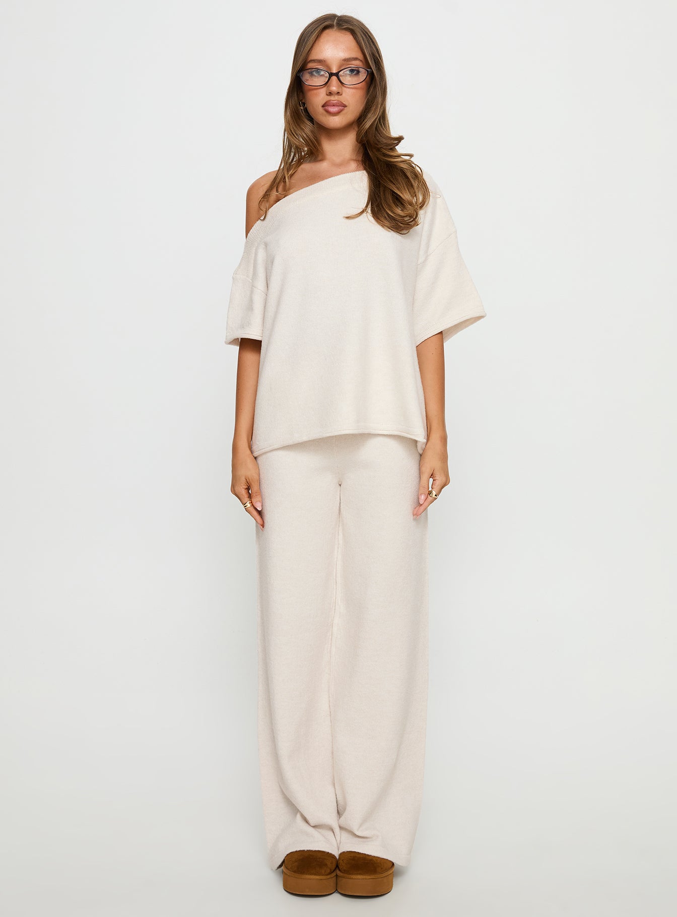 Kourta Off Shoulder Oversized Top Oat - Image 7