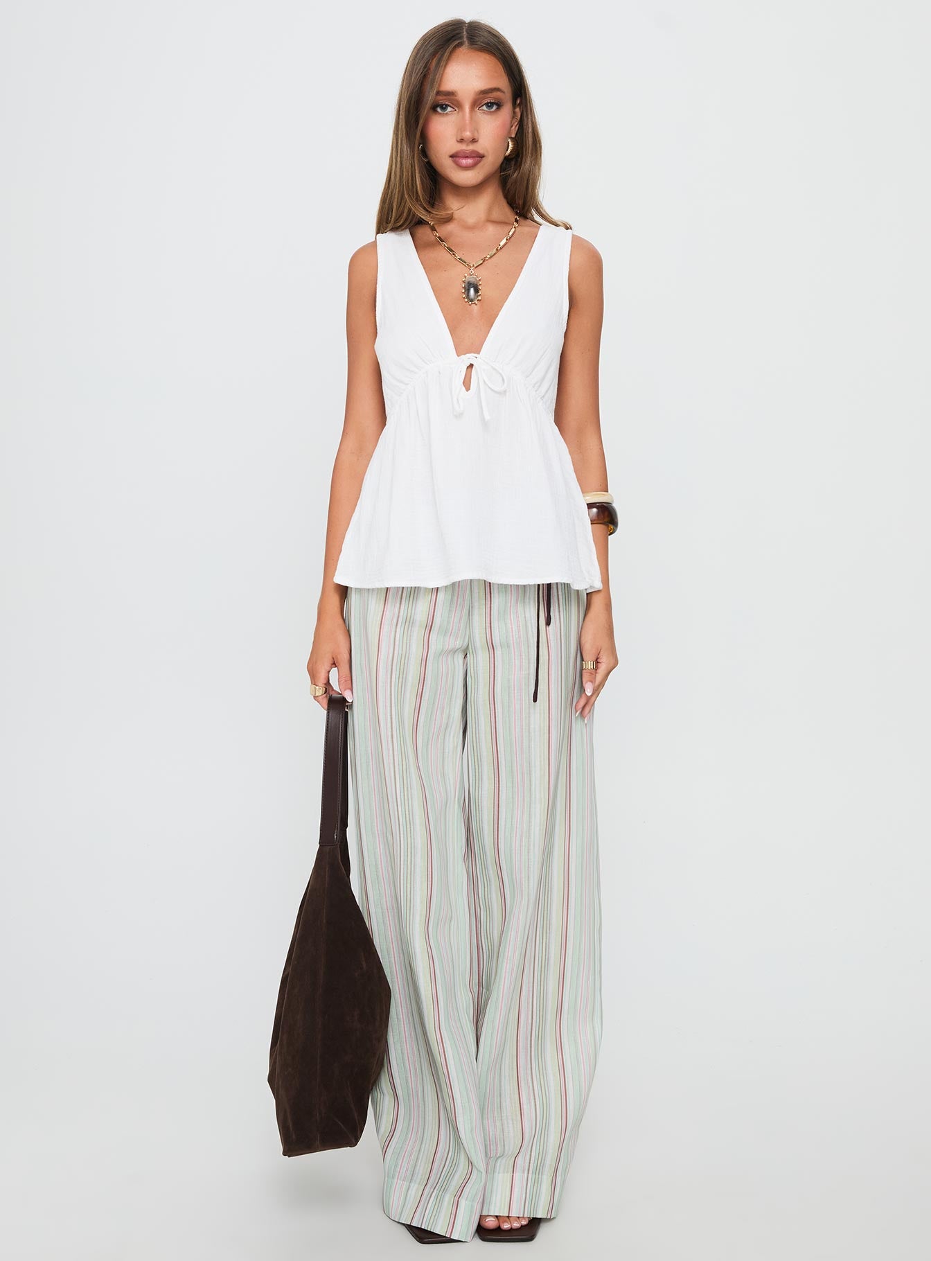 Dianna Babydoll Cami Top White - Image 7