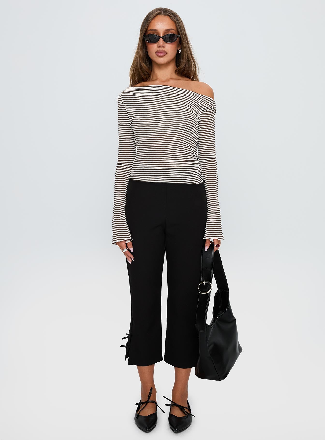 Synergies Long Sleeve Top Brown / White Stripe - Image 7